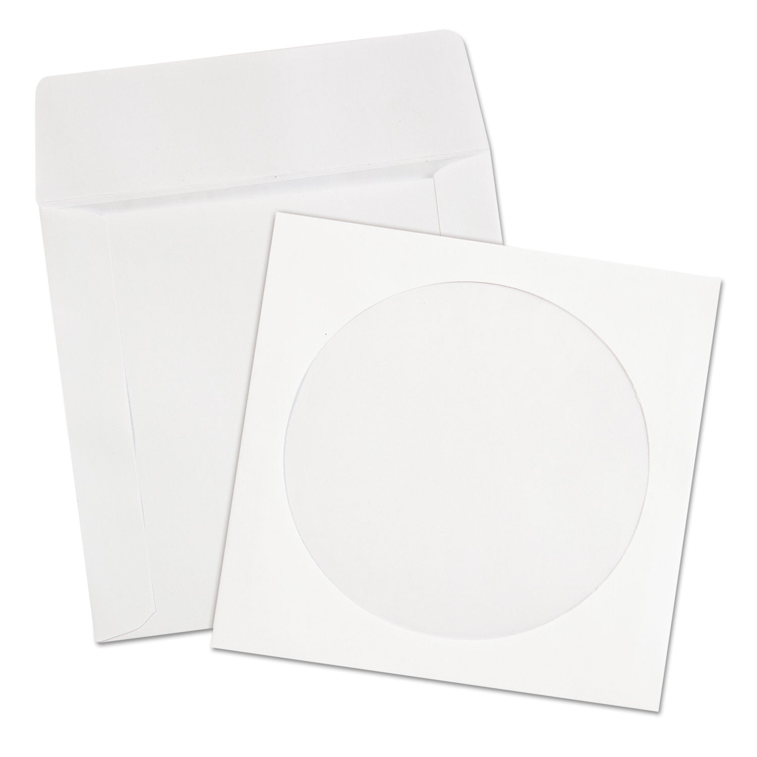 Quality Park™ CD/DVD Sleeves, 1 Disc Capacity, White, 250/Box