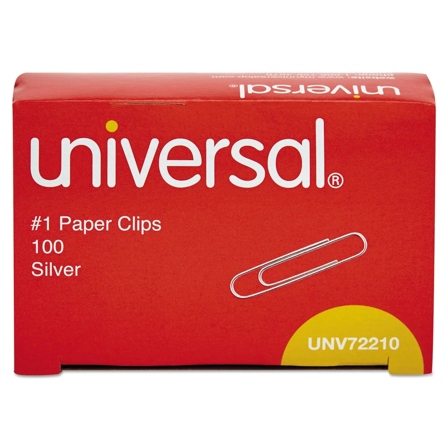 Paper Clips, #1, Smooth, Silver, 100/Box Universal® Flipcost