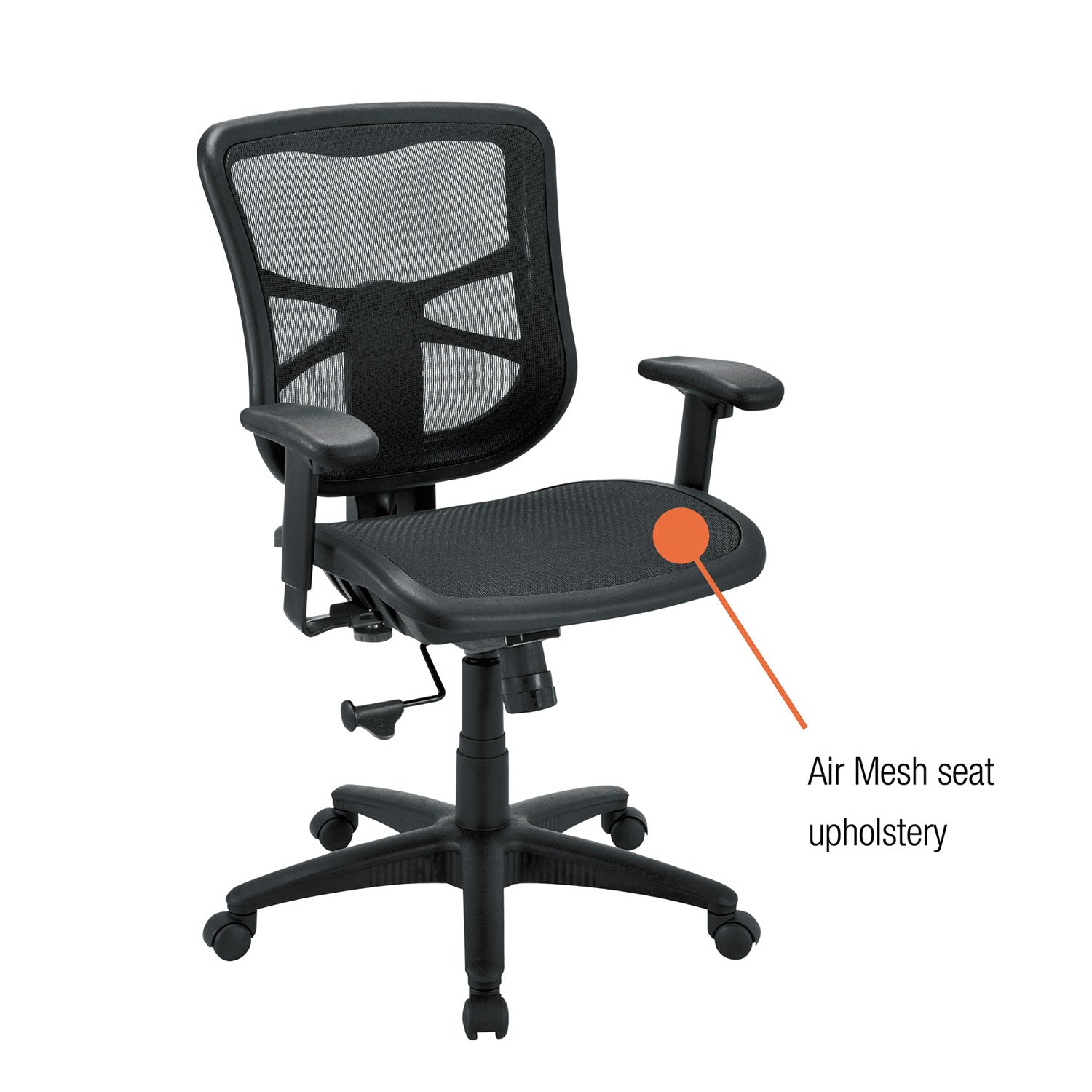 Alera® Alera Elusion Series Mesh Mid-Back Swivel/tilt Chair, Supports Up To 275 Lb, 17.9" To 21.6" Seat Height, Black