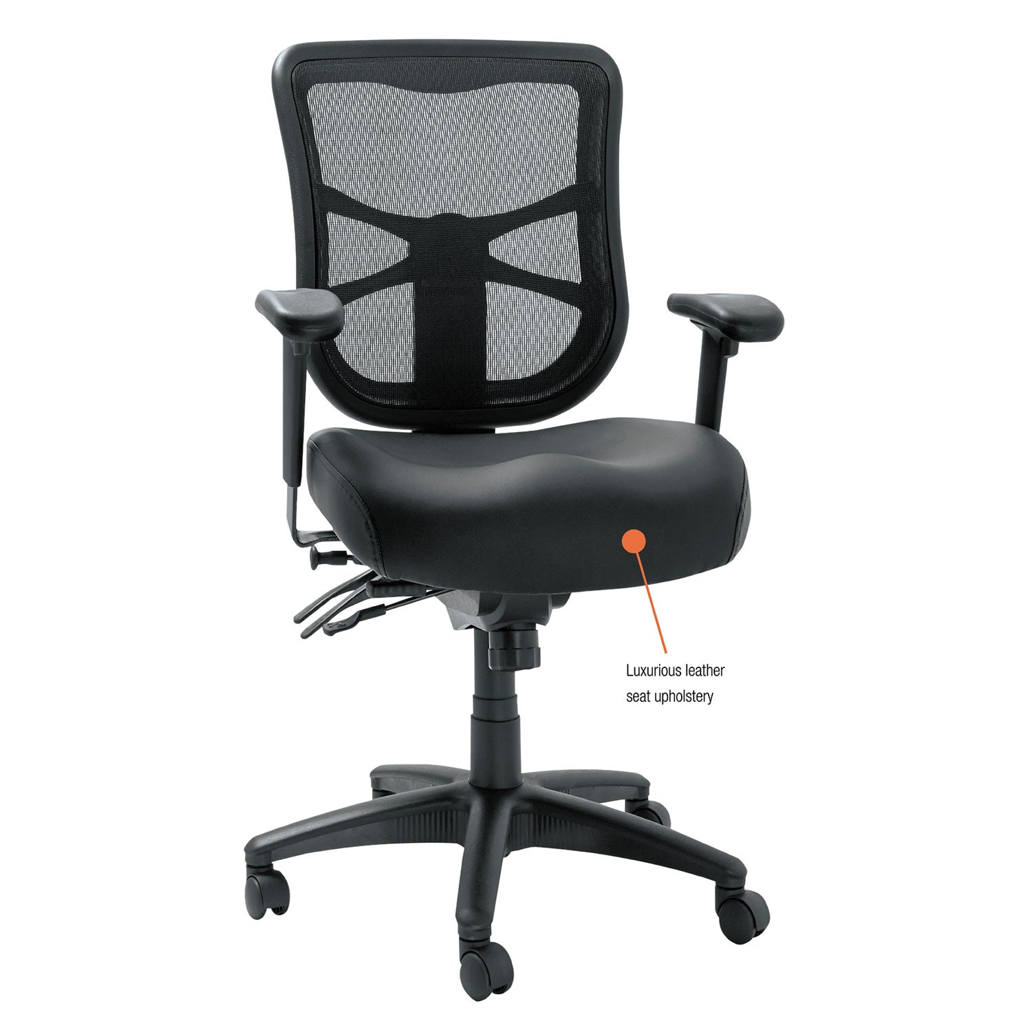 Alera® Alera Elusion Series Mesh Mid-Back Multifunction Chair, Supports Up To 275 Lb, 17.7" To 21.4" Seat Height, Black