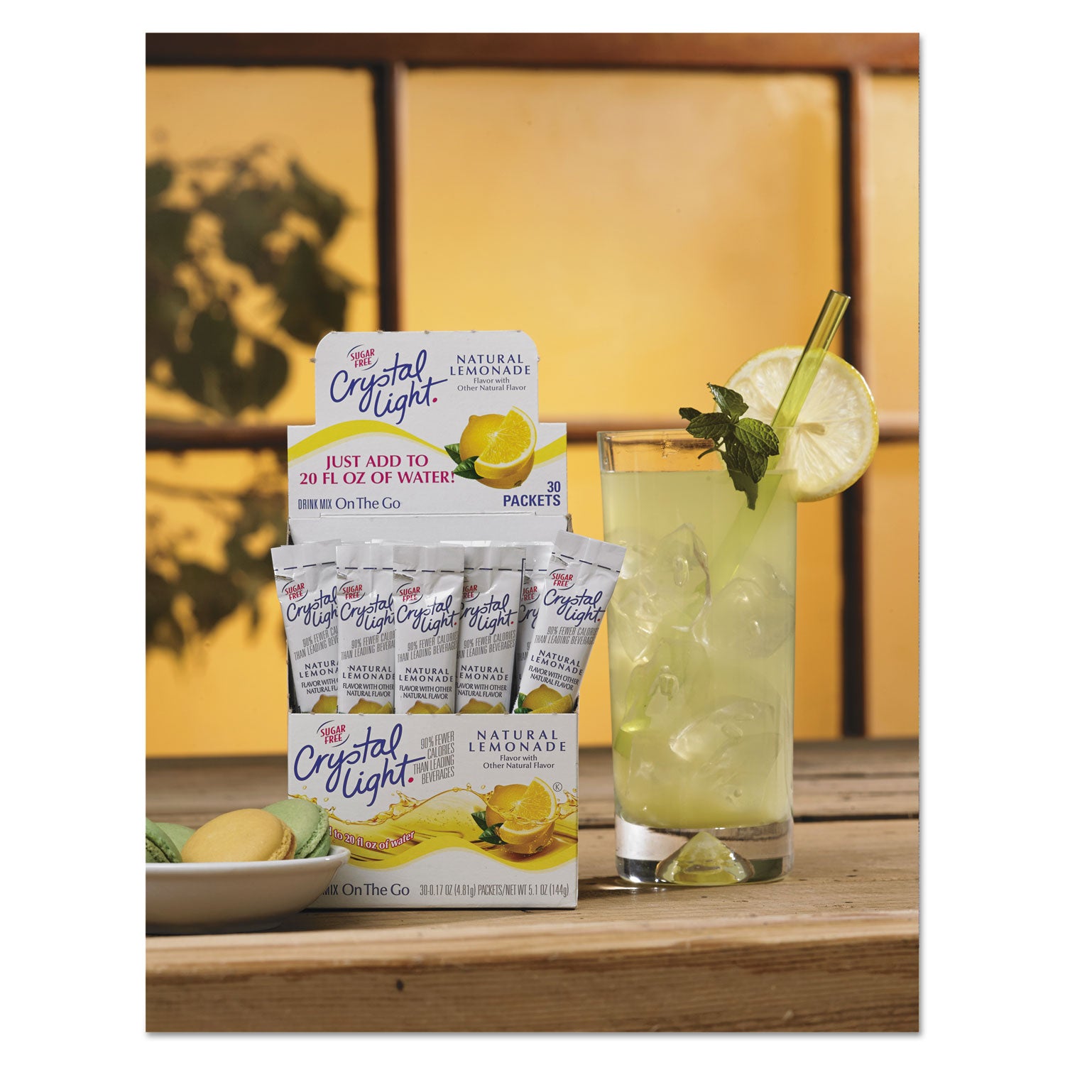 Crystal Light® Flavored Drink Mix, Lemonade, 30 .17oz Packets/box