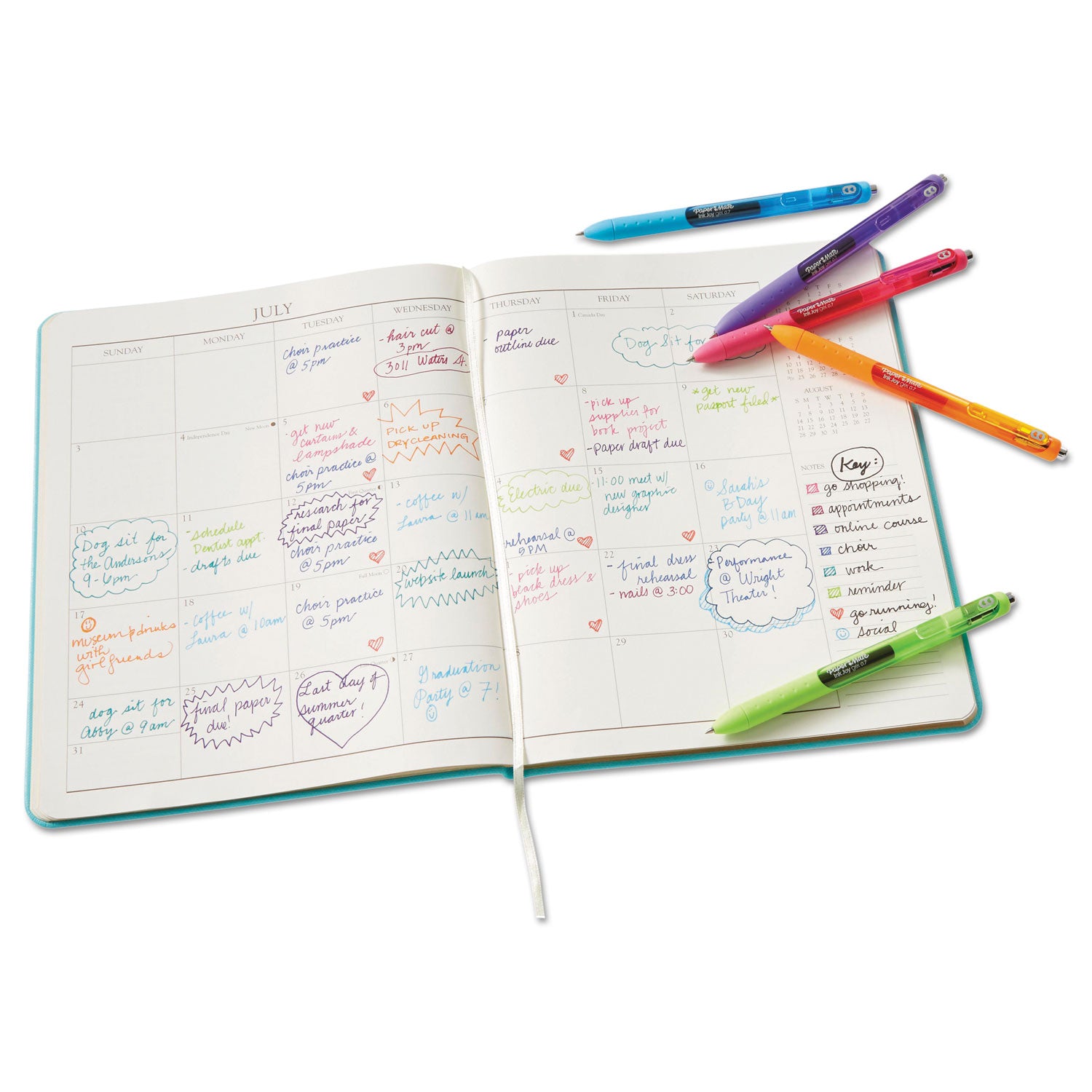 Paper Mate® Inkjoy Gel Pen, Retractable, Medium 0.7 Mm, Assorted Ink And Barrel Colors, 20/pack