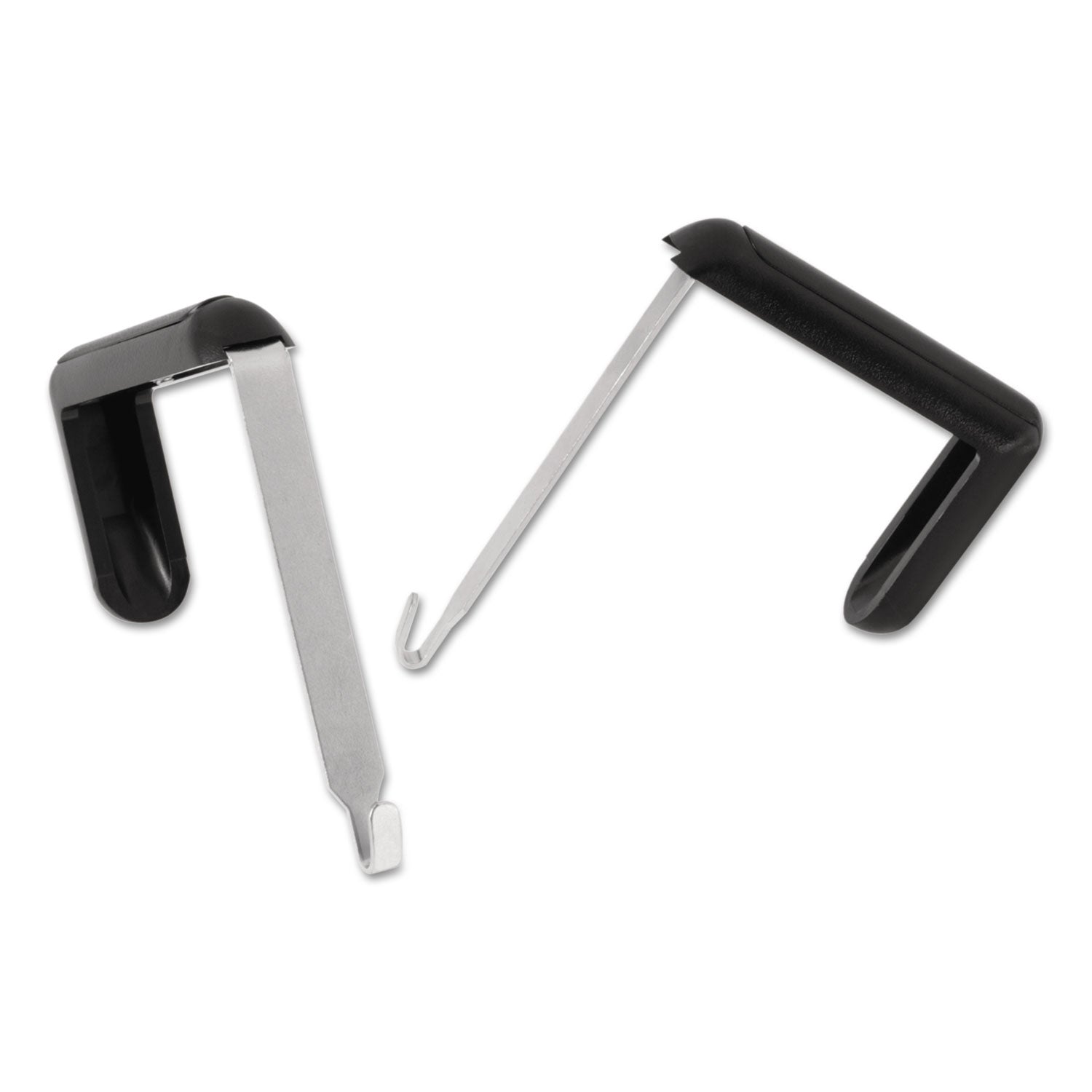 Quartet® Adjustable Cubicle Hangers, For 1.5" to 3" Thick Partition Walls, Aluminum/Black, 2/Set