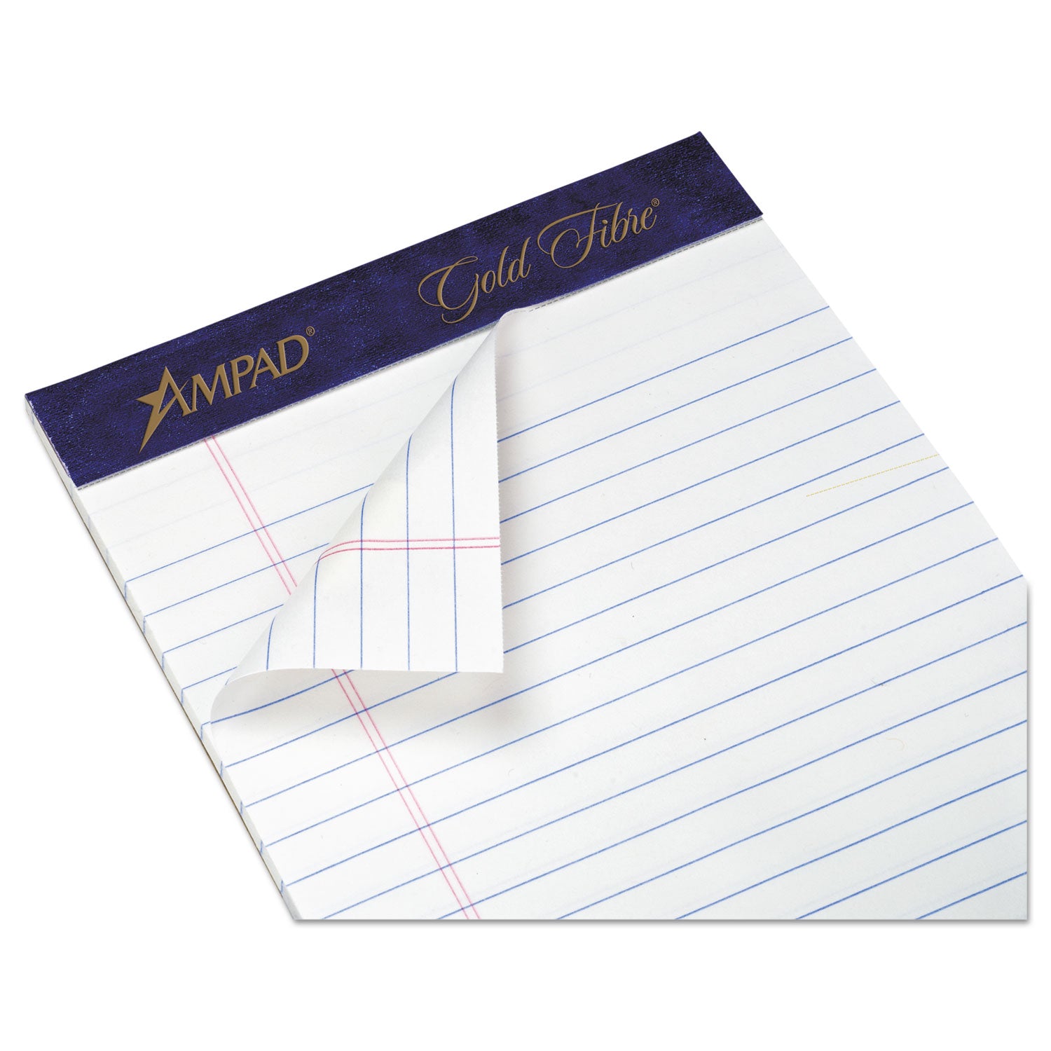 Ampad® Gold Fibre Writing Pads, Narrow Rule, 50 White 5 X 8 Sheets, 4/pack
