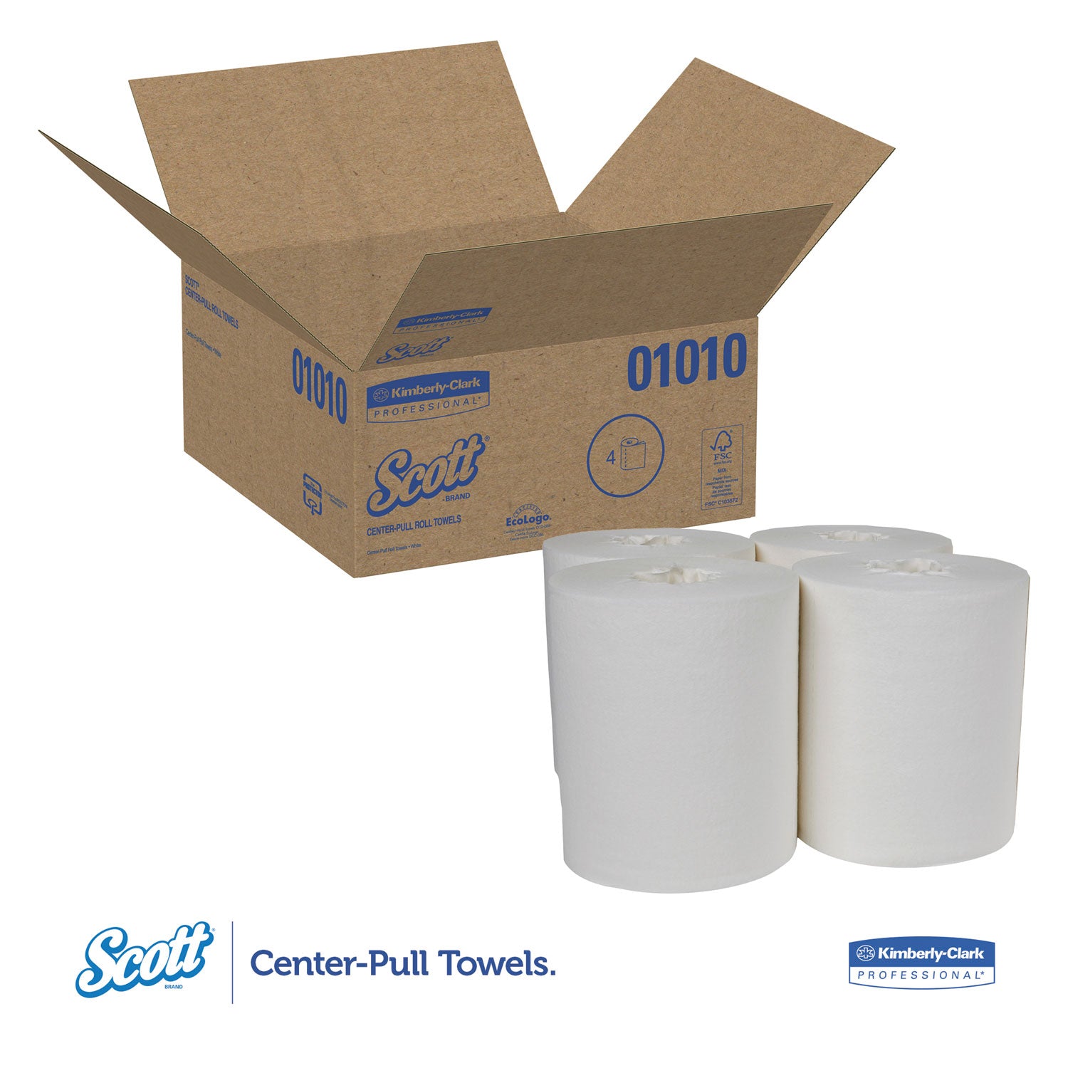 Scott® Essential Center-Pull Towels, Absorbency Pockets, 2-Ply, 8 x 15, White, 500/Roll, 4 Rolls/Carton