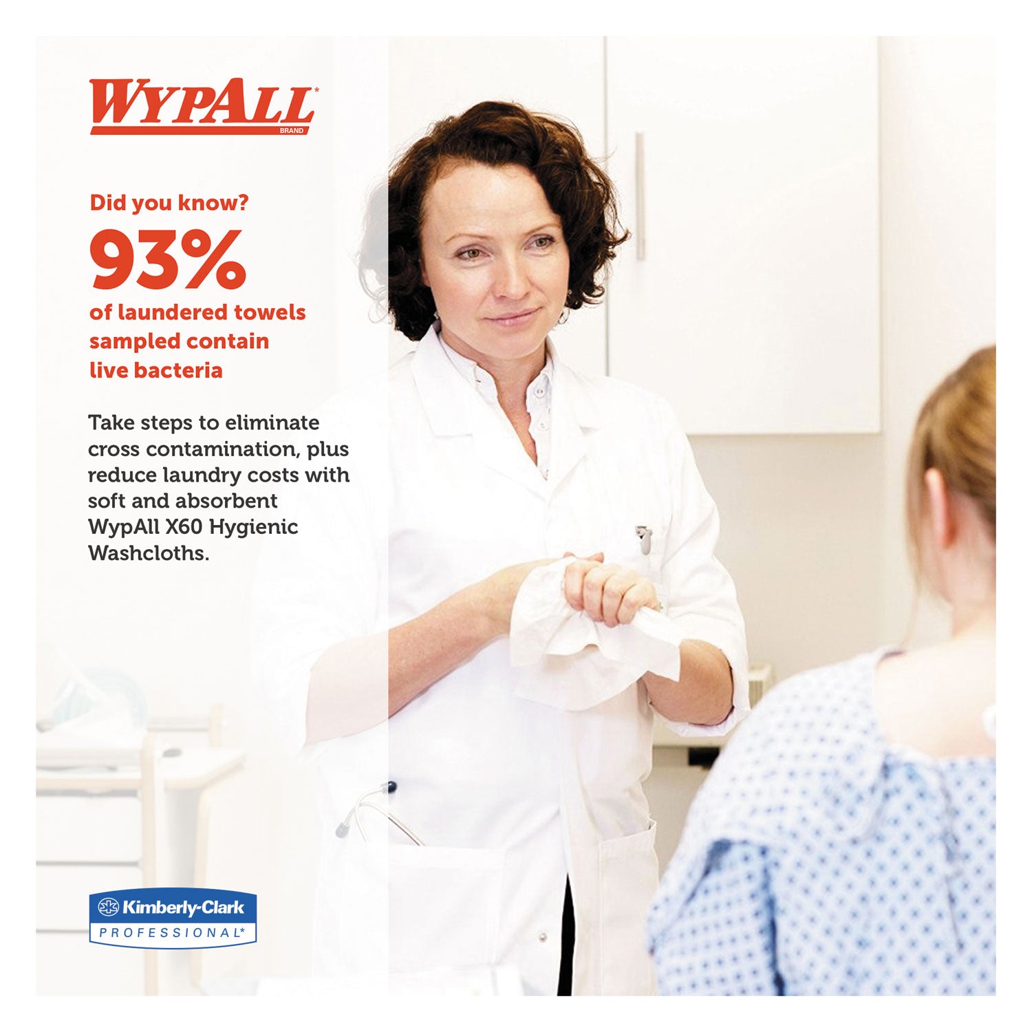 WypAll® X50 Cloths, 1/4 Fold, 12.5 x 10, White, 26/Pack, 32 Packs/Carton