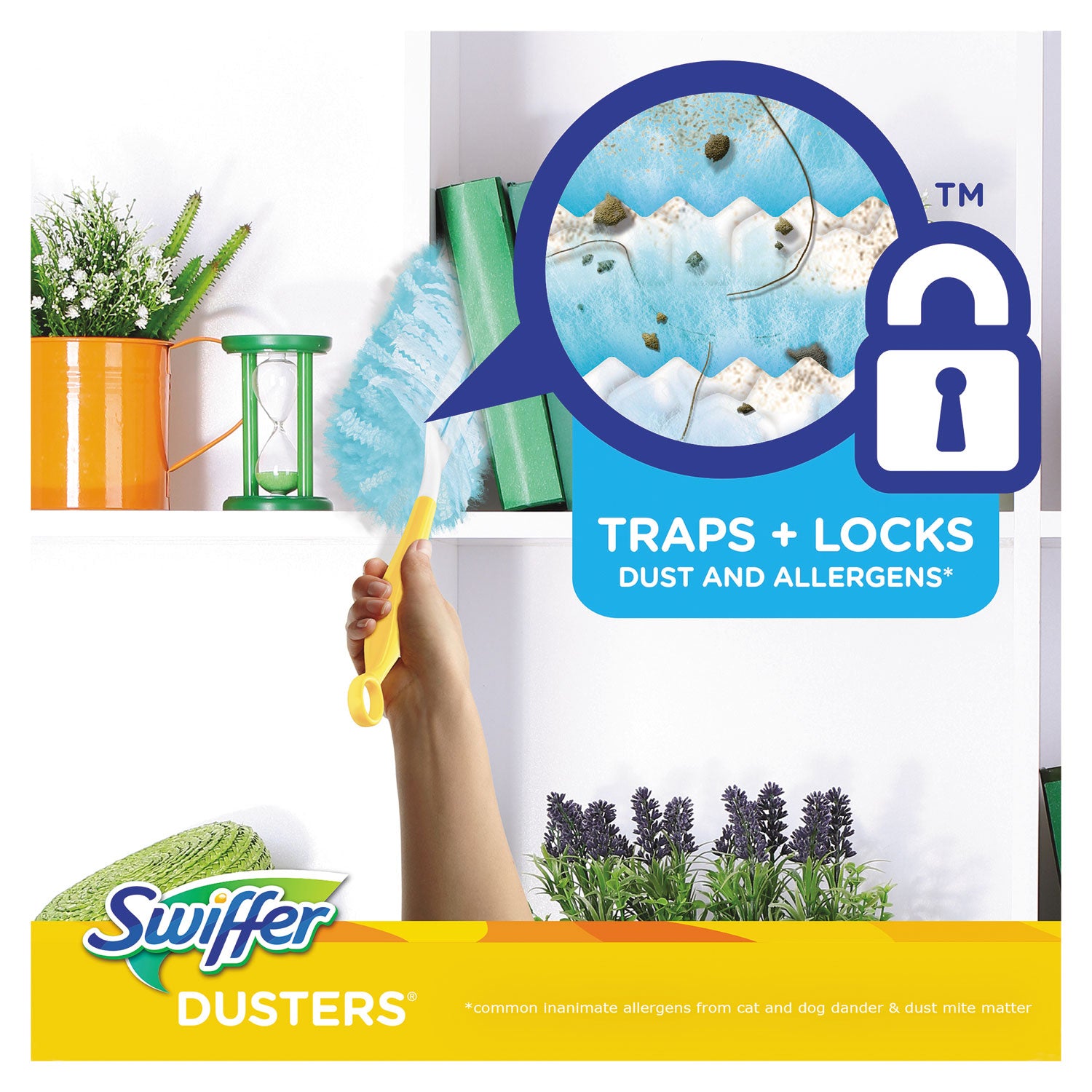 Swiffer® Refill Dusters, Dustlock Fiber, Light Blue, Lavender Vanilla Scent,10/box,4 Boxes/carton