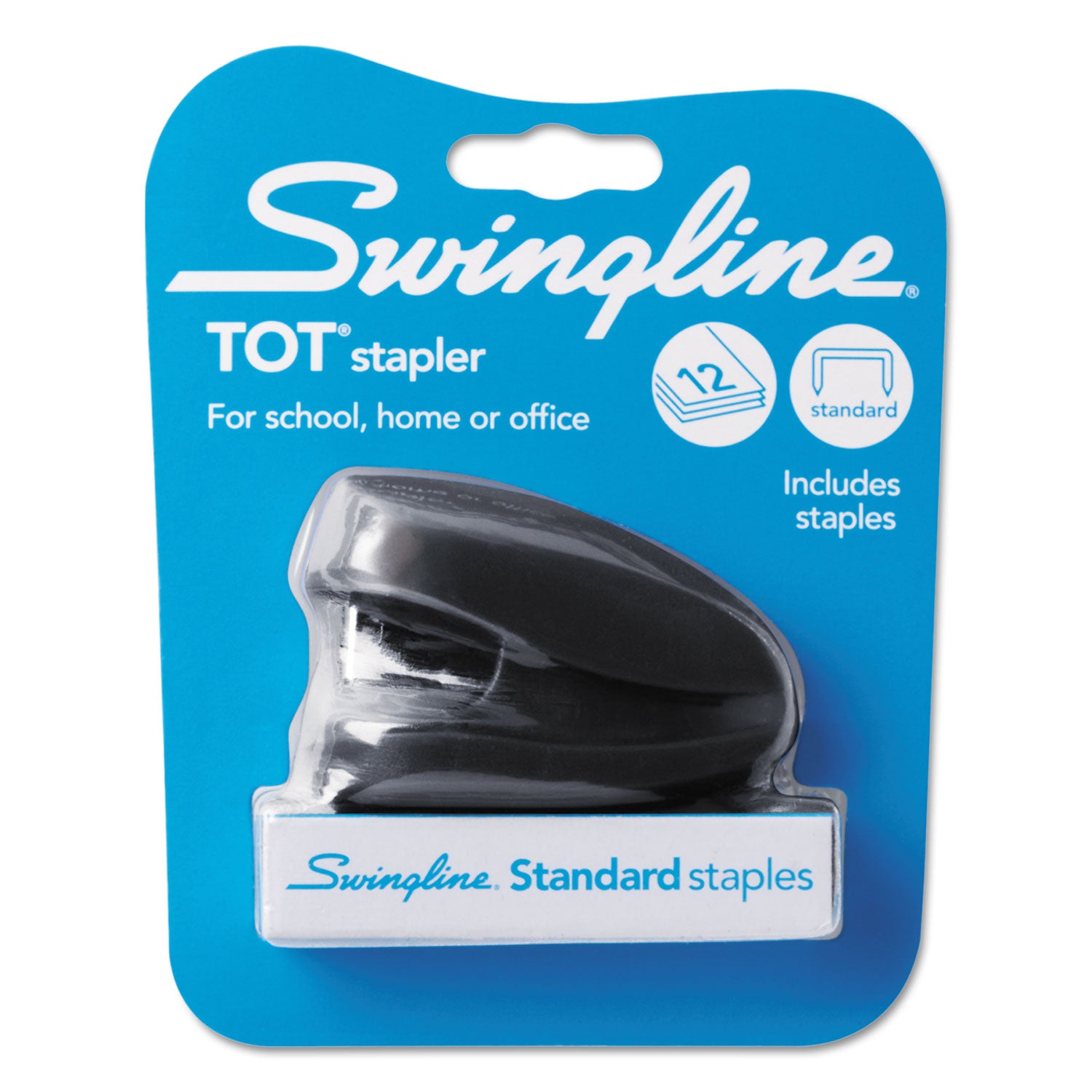 Swingline® Tot Mini Stapler, 12-Sheet Capacity, Black