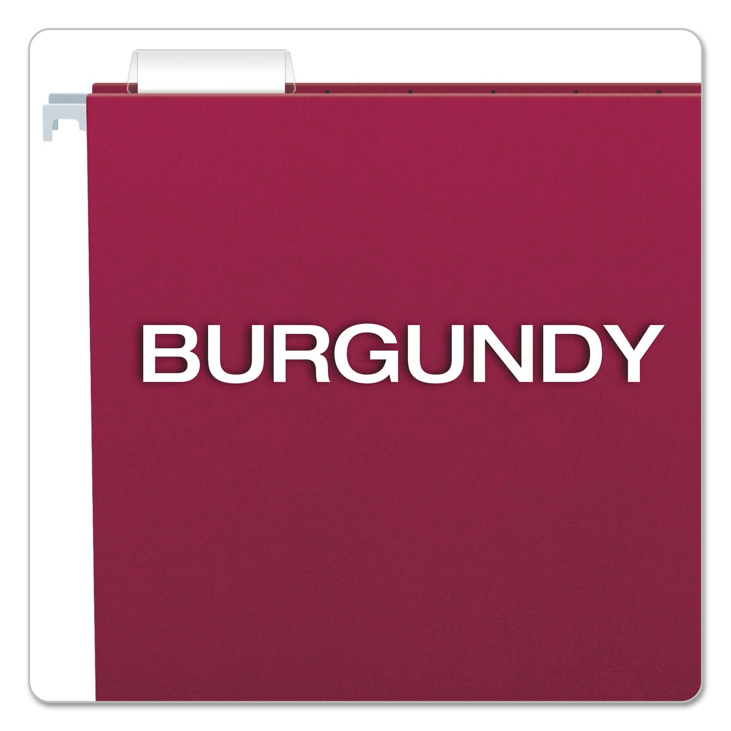 Pendaflex® Colored Hanging Folders, Letter Size, 1/5-Cut Tabs, Burgundy, 25/Box
