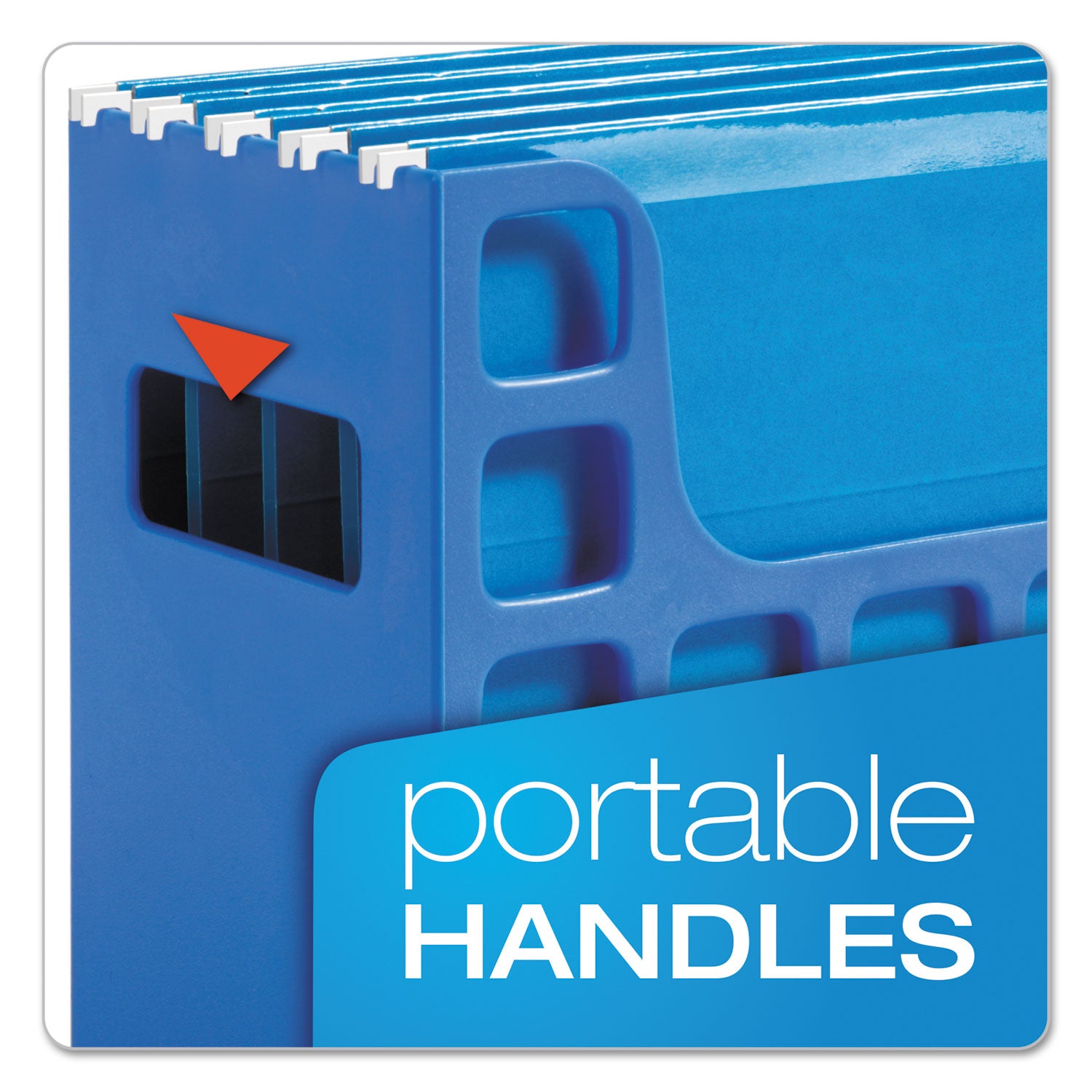 Pendaflex® Desktop File With Hanging Folders, Letter Size, 6" Long, Blue