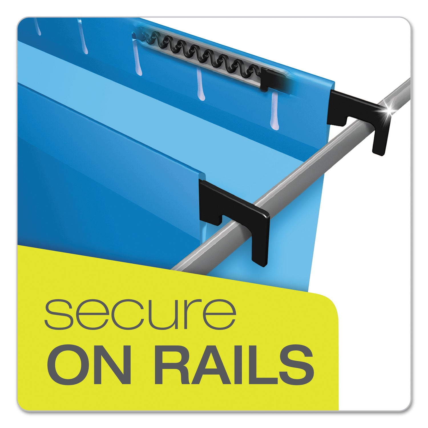 Pendaflex® SureHook Hanging Folders, Letter Size, 1/5-Cut Tabs, Blue, 20/Box