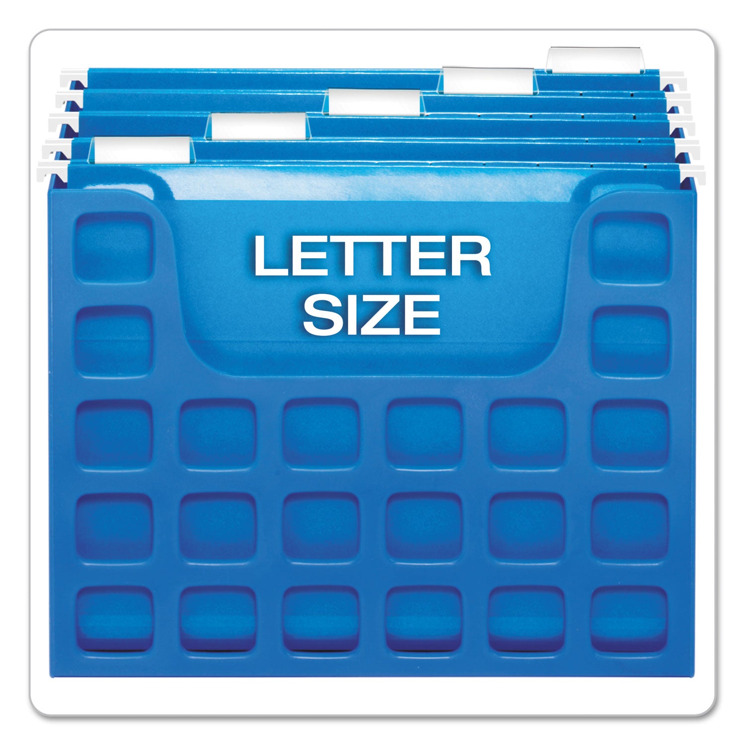 Pendaflex® Desktop File With Hanging Folders, Letter Size, 6" Long, Blue