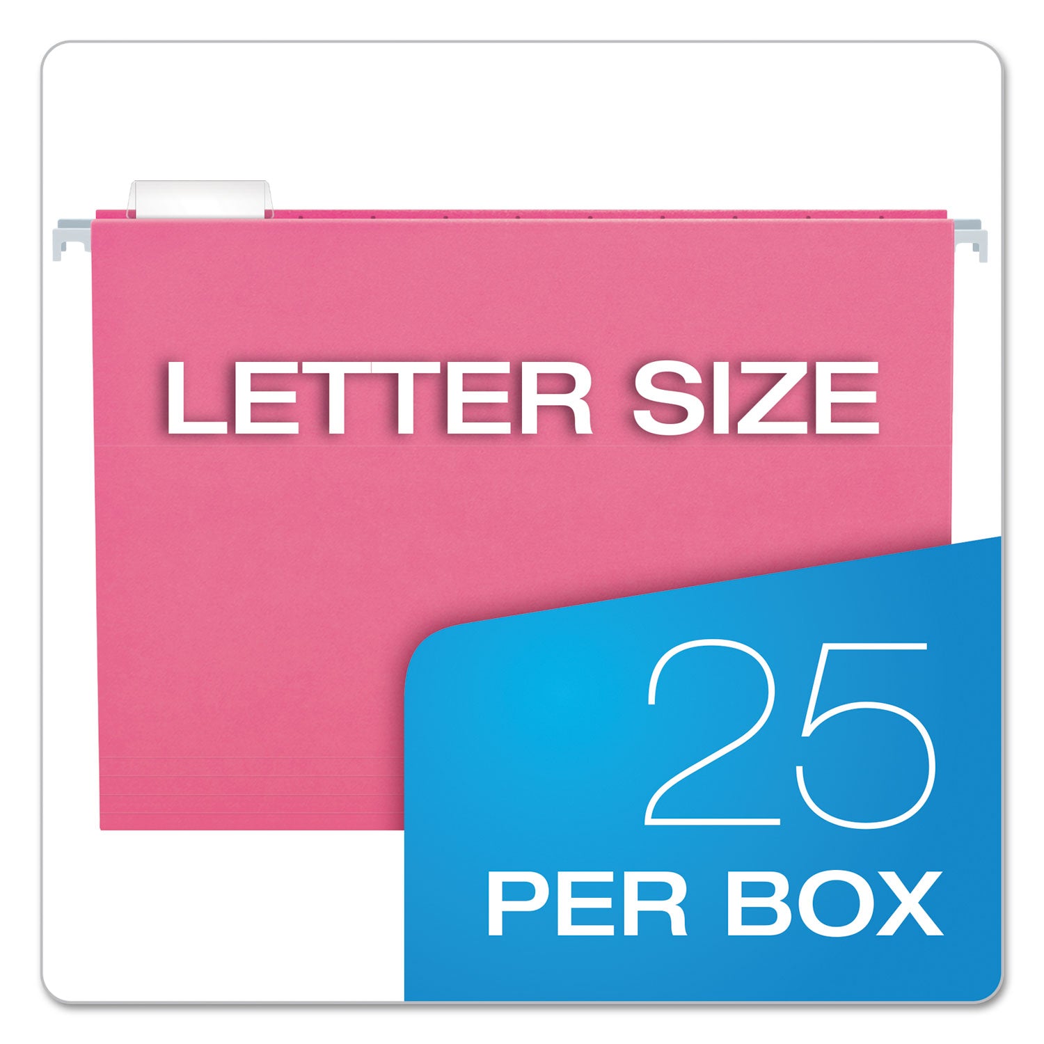 Pendaflex® Colored Hanging Folders, Letter Size, 1/5-Cut Tabs, Pink, 25/Box