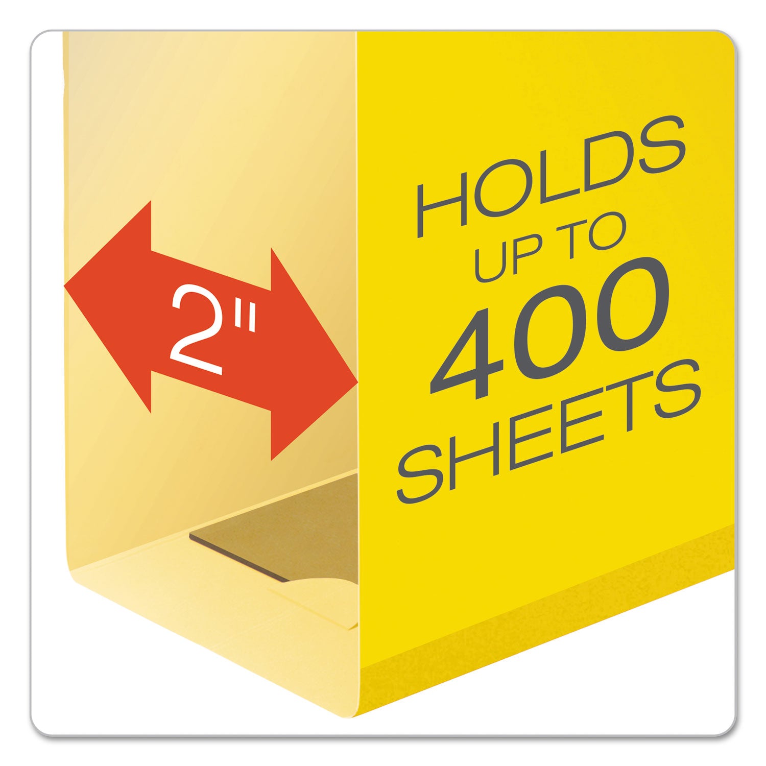 Pendaflex® Extra Capacity Reinforced Hanging File Folders with Box Bottom, 2" Capacity, Letter Size, 1/5-Cut Tabs, Yellow, 25/Box