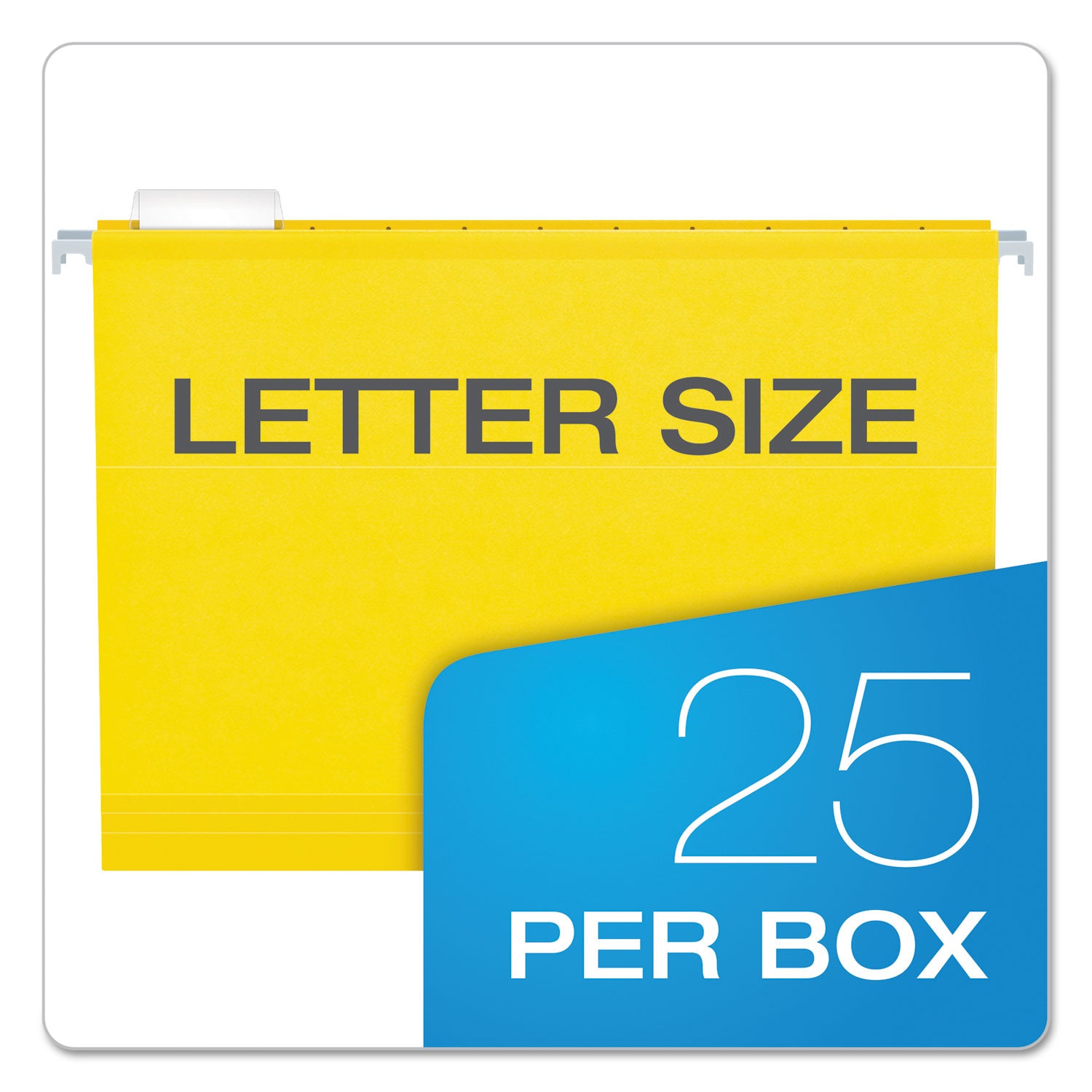 Pendaflex® Extra Capacity Reinforced Hanging File Folders with Box Bottom, 2" Capacity, Letter Size, 1/5-Cut Tabs, Yellow, 25/Box