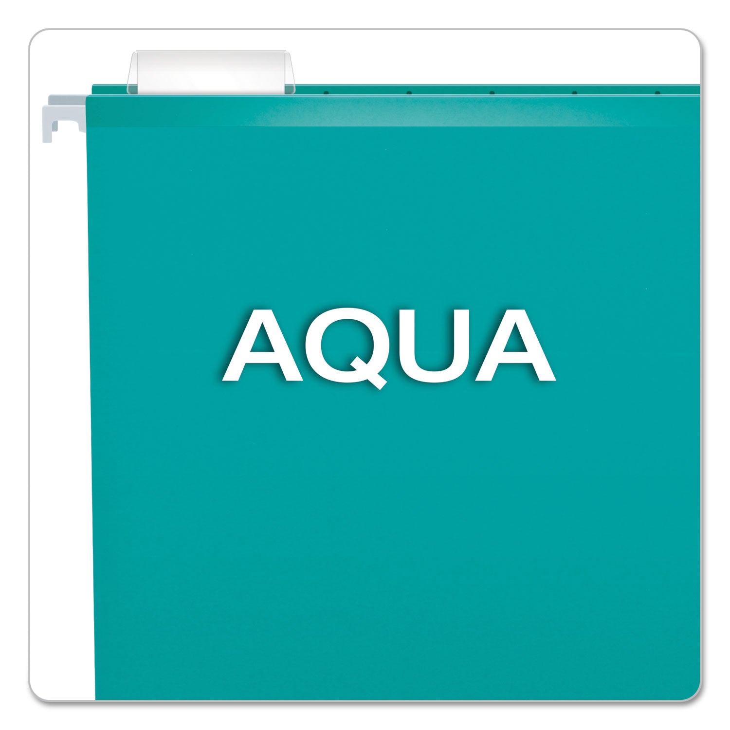 Pendaflex® Colored Reinforced Hanging Folders, Letter Size, 1/5-Cut Tabs, Aqua, 25/Box