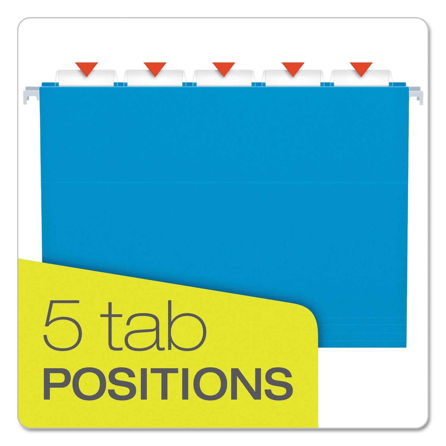 Pendaflex® Colored Hanging Folders, Letter Size, 1/5-Cut Tabs, Blue, 25/Box