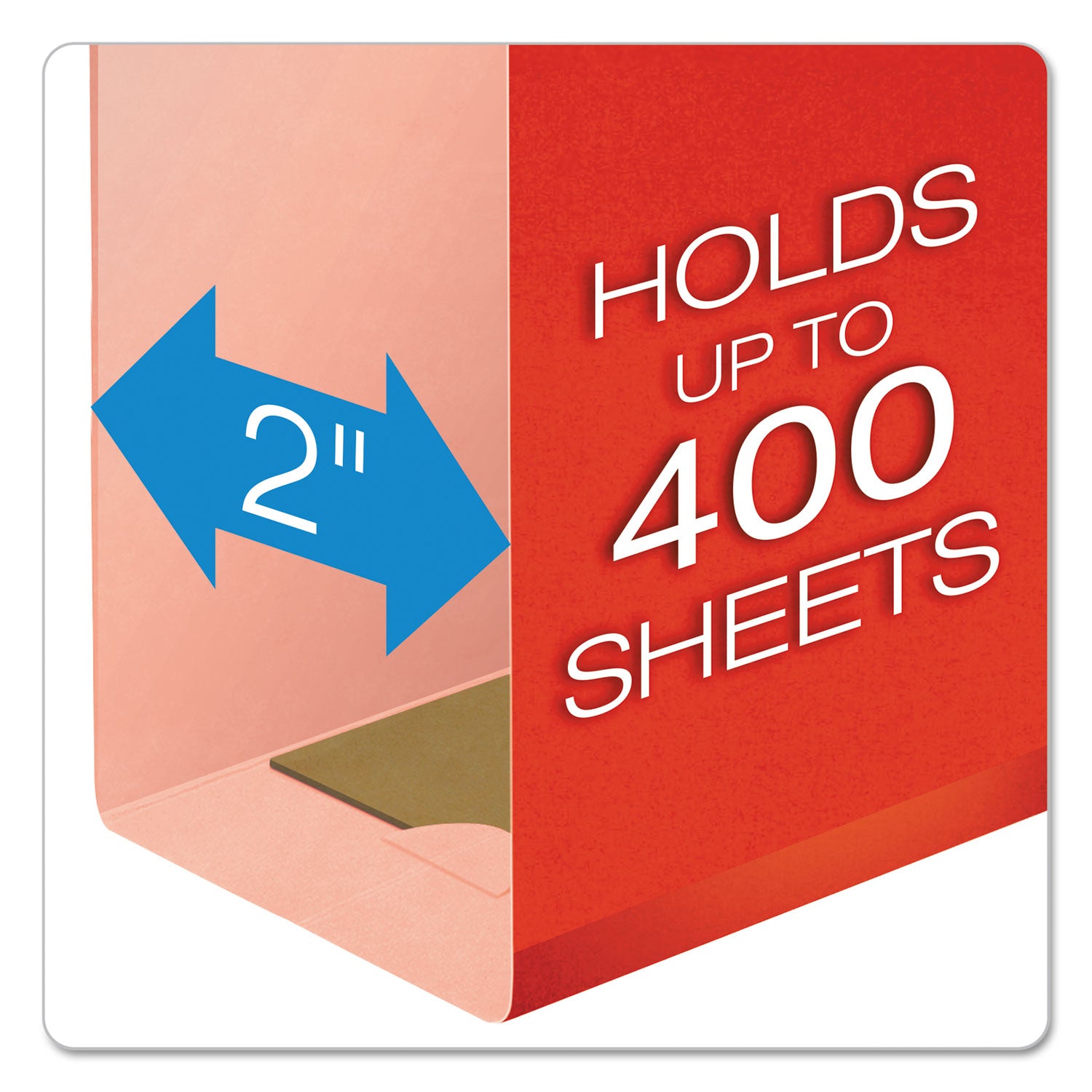 Pendaflex® Extra Capacity Reinforced Hanging File Folders with Box Bottom, 2" Capacity, Legal Size, 1/5-Cut Tabs, Red, 25/Box