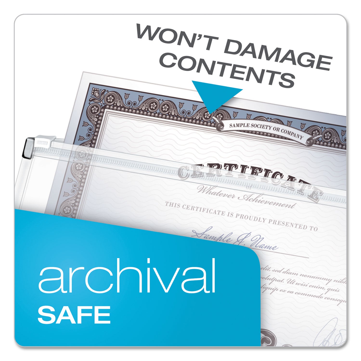 Cardinal® Expanding Zipper Binder Pockets, 8.5 x 11, Clear, 3/Pack