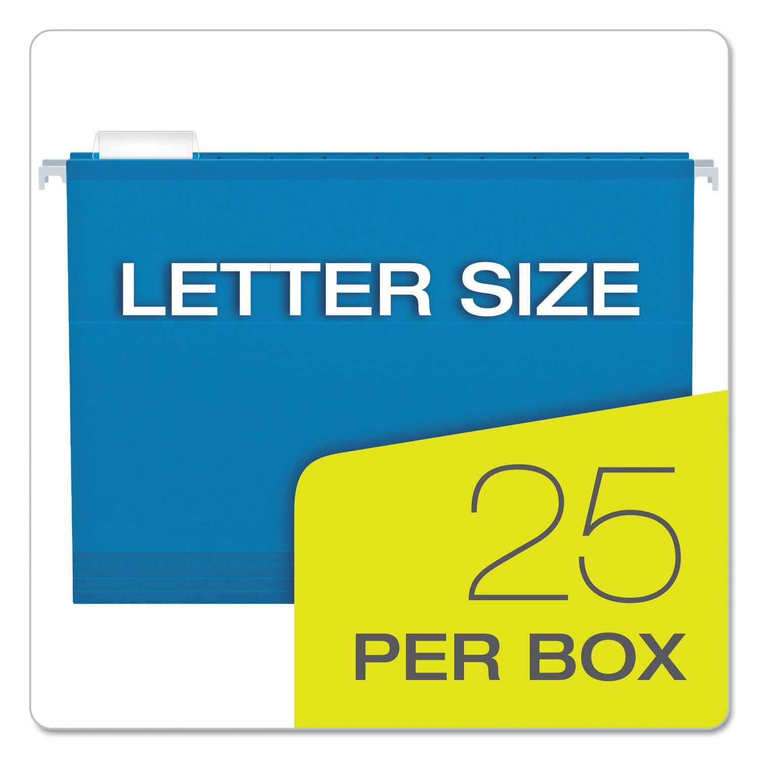 Pendaflex® Extra Capacity Reinforced Hanging File Folders with Box Bottom, 2" Capacity, Letter Size, 1/5-Cut Tabs, Blue, 25/Box
