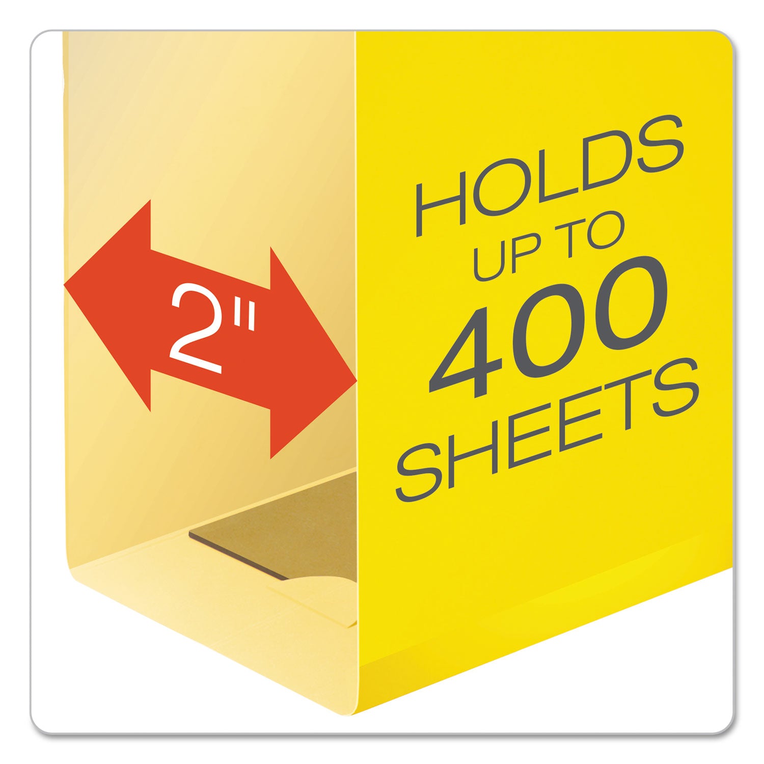 Pendaflex® Extra Capacity Reinforced Hanging File Folders with Box Bottom, 2" Capacity, Legal Size, 1/5-Cut Tabs, Yellow, 25/Box