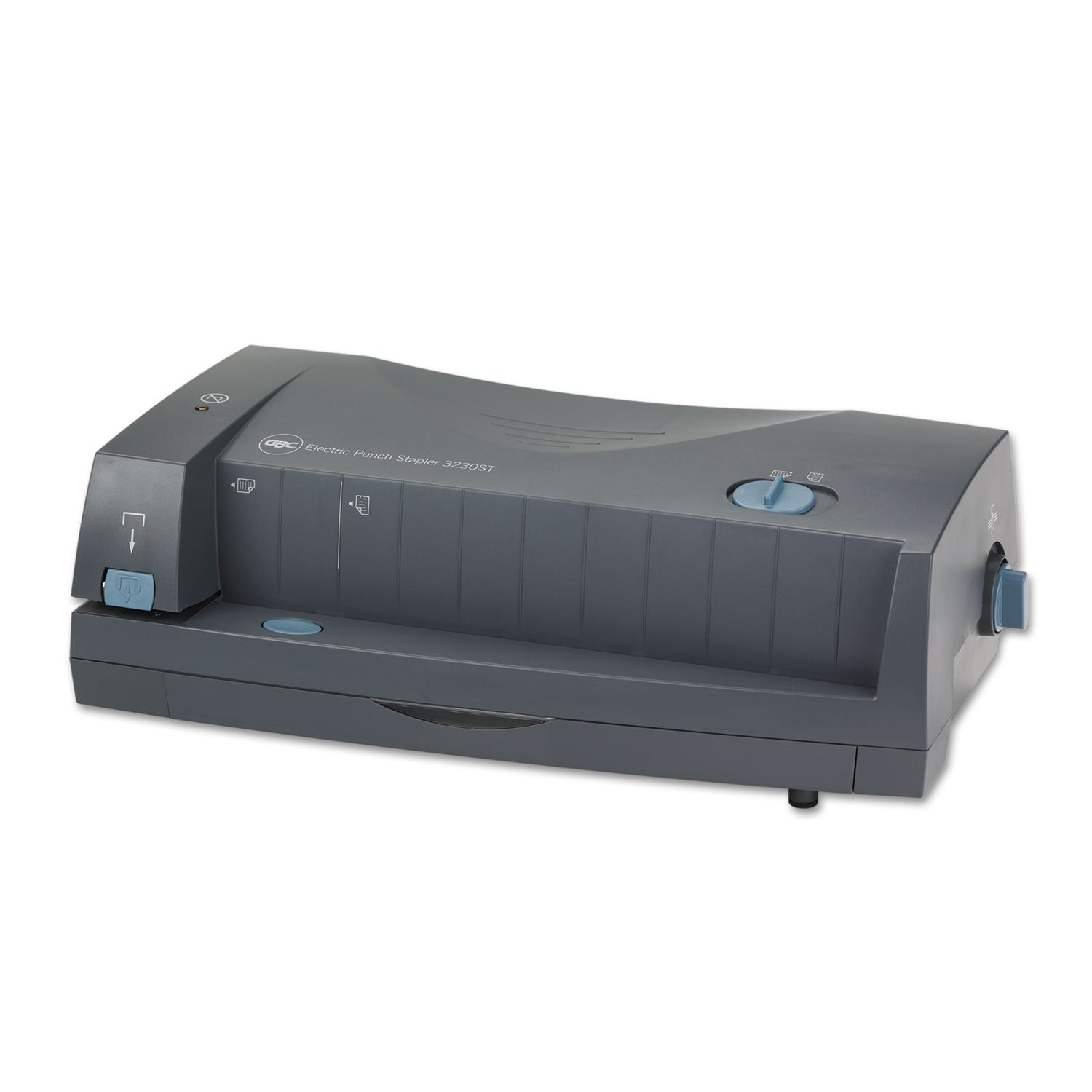 GBC® 24-Sheet 3230 Electric Two- To Three-Hole Adjustable Punch, 9/32" Holes, Gray