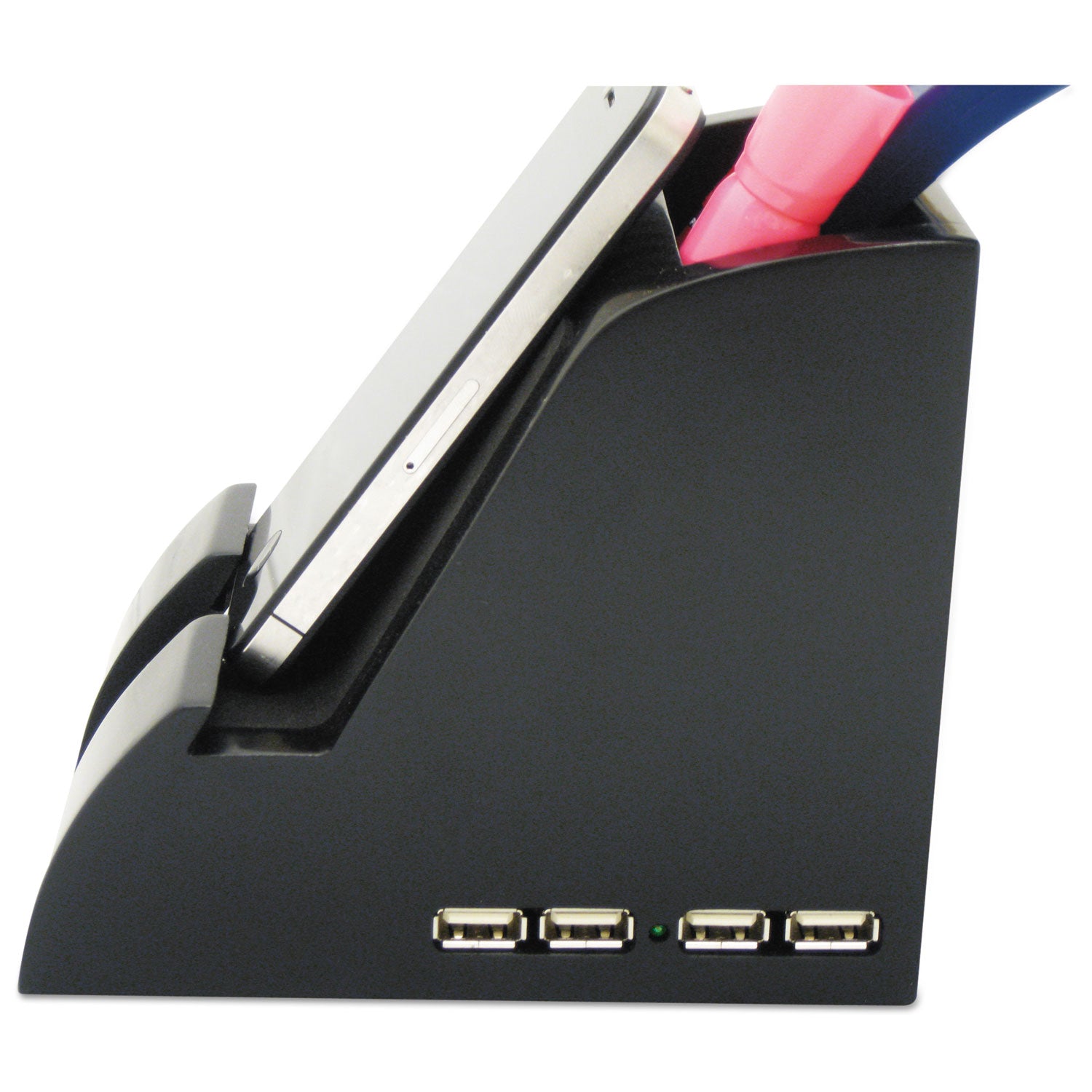 Victor® Smart Charge Pencil Cup With Usb Charging Hub, Black