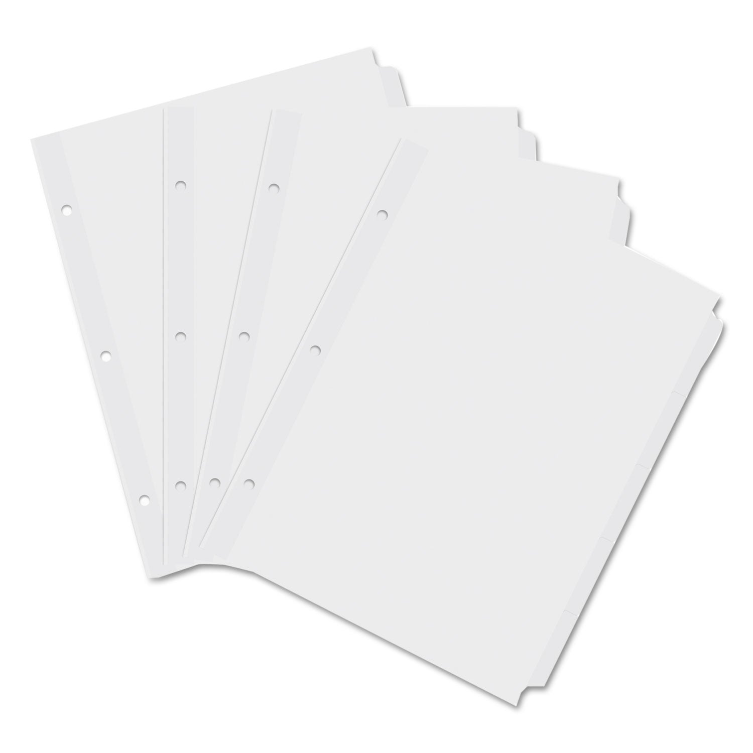 Universal® Self-Tab Index Dividers, 5-Tab, 11 X 8.5, White, 36 Sets