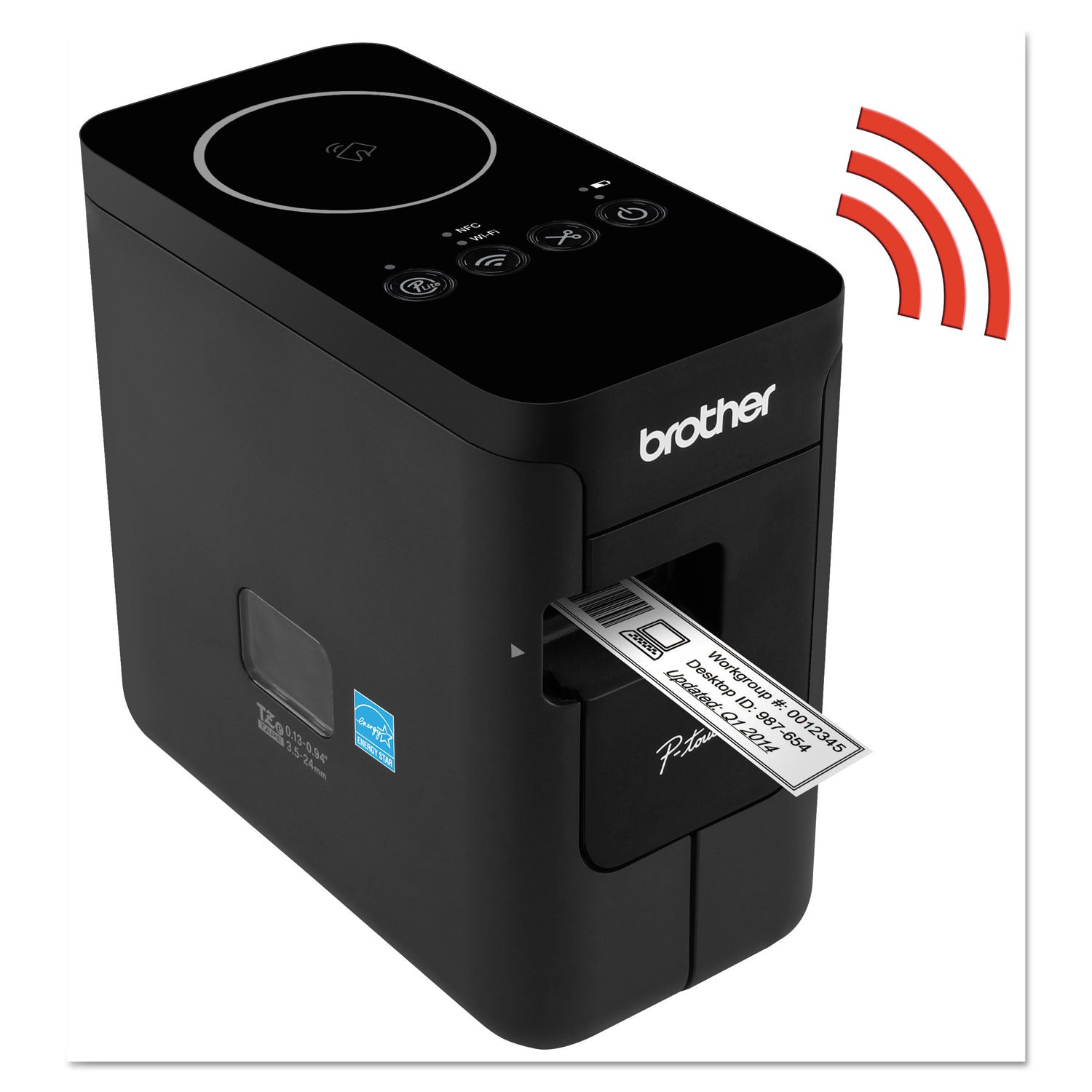 Brother P-Touch® Pt-P750w Compact Label Maker With Wireless Enabled Printing, 30 Mm/s Print Speed, 6 X 3.12 X 5.62