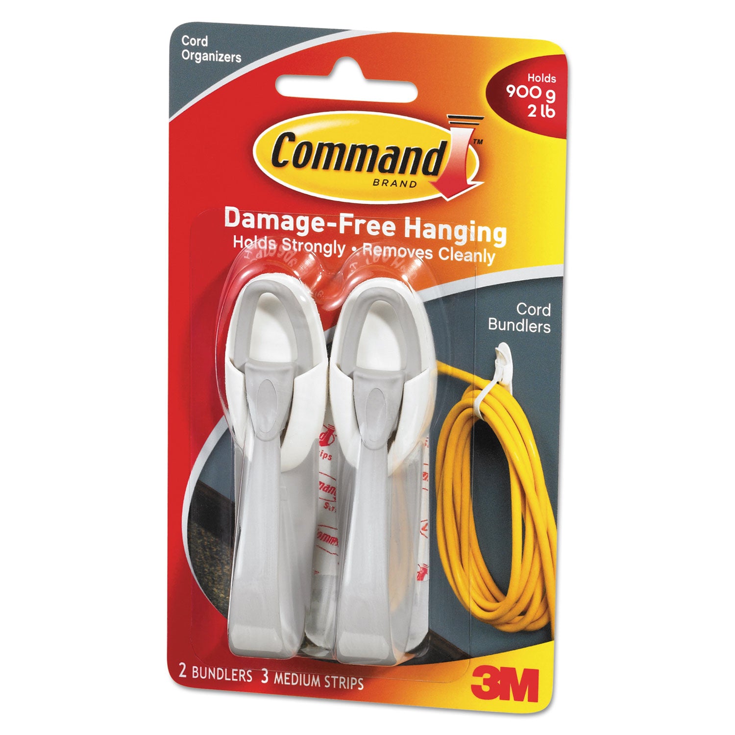 Command™ Cable Bundler, White, 2/pack