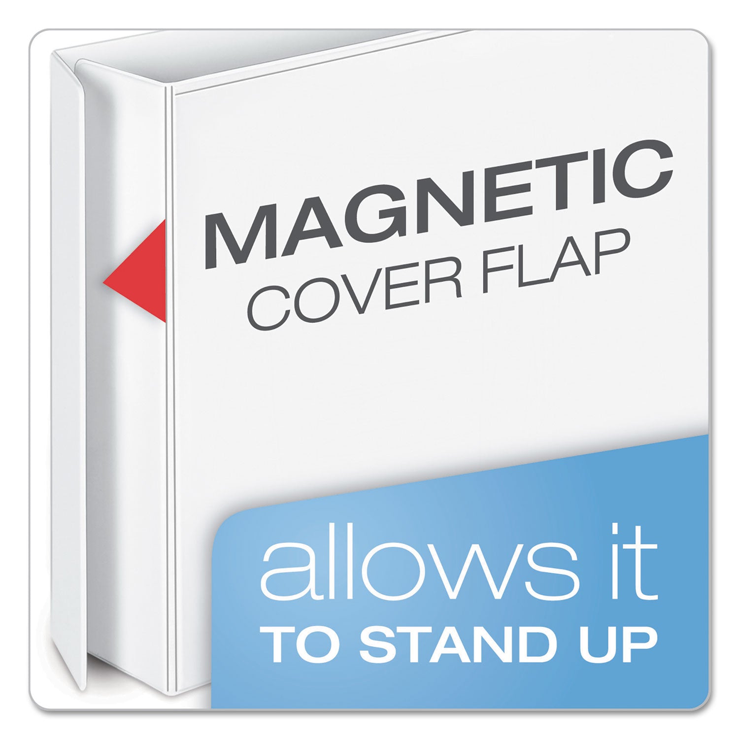 Cardinal® Freestand Easy Open Locking Slant-D Ring Binder, 3 Rings, 4" Capacity, 11 X 8.5, White