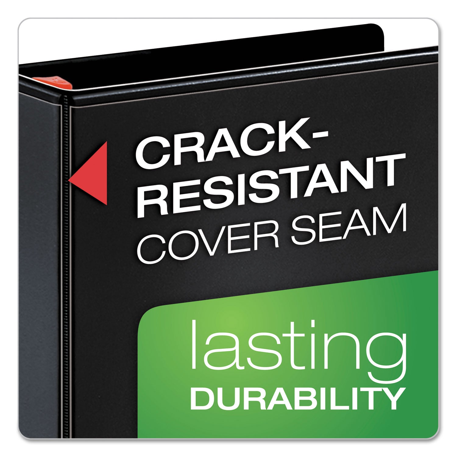 Cardinal® XtraLife ClearVue Non-Stick Slant-D Ring Binder, 3 Rings, 1" Capacity, 11 x 8.5, Black