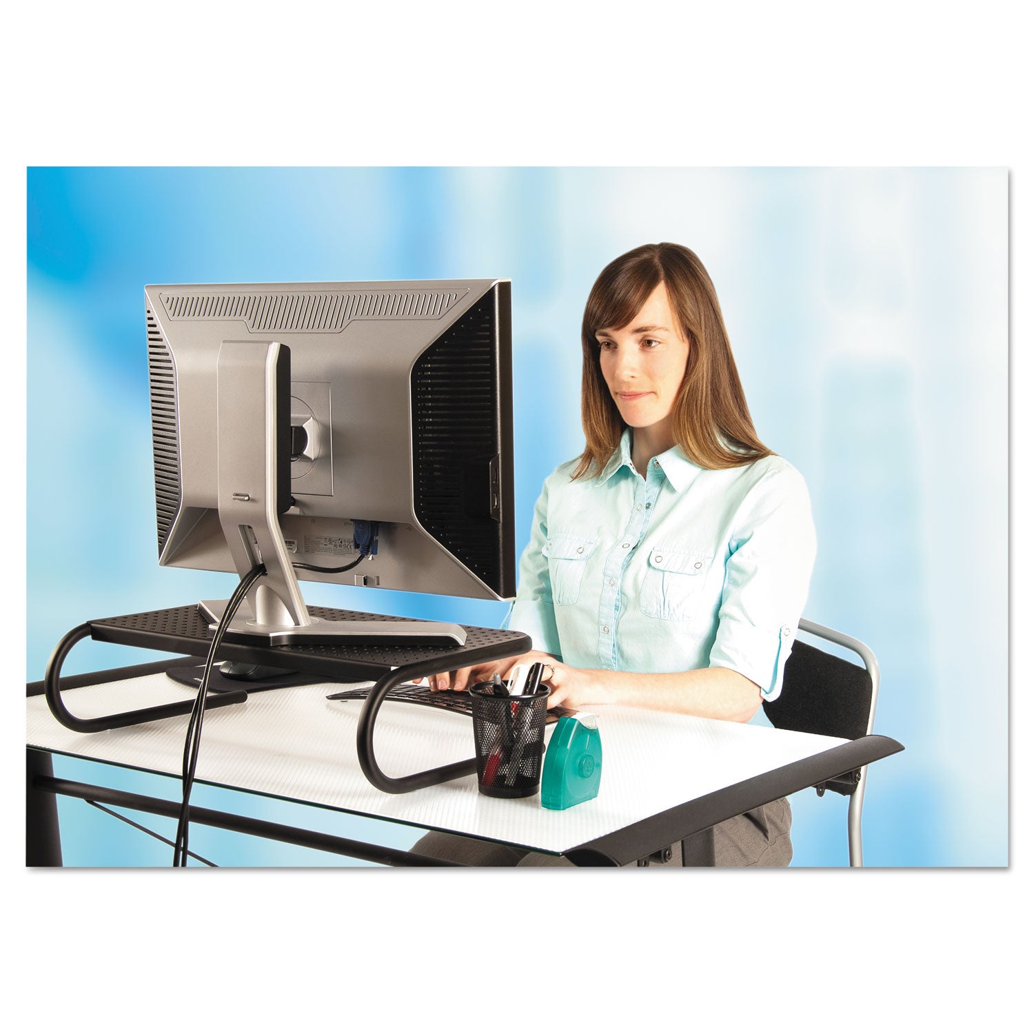 Allsop® Metal Art Monitor Stand, 19" X 12.5" X 5.25", Black, Supports 30 Lbs