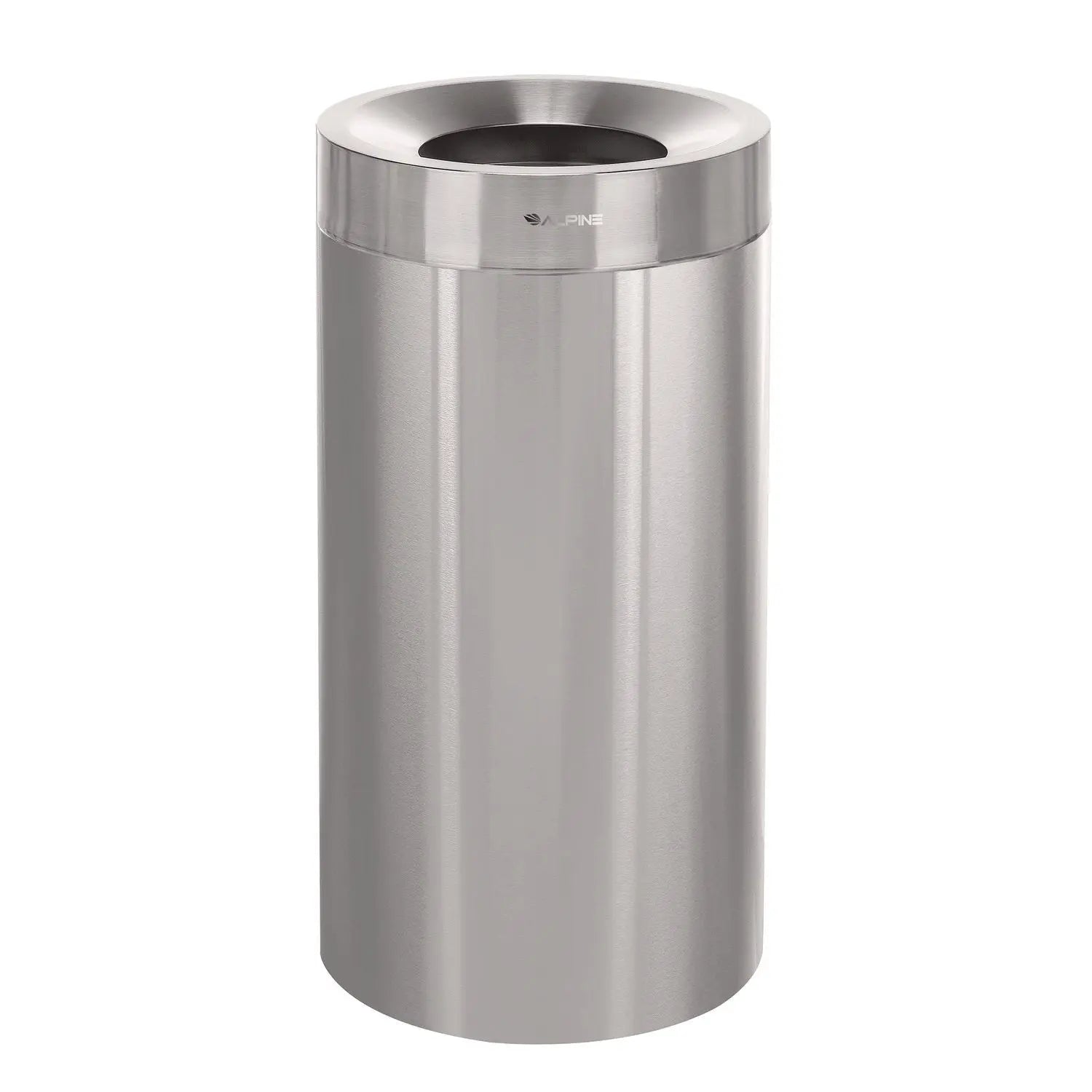 27 Gallon Stainless Steel Commercial Indoor Trash Can, Brushed Stainless Steel