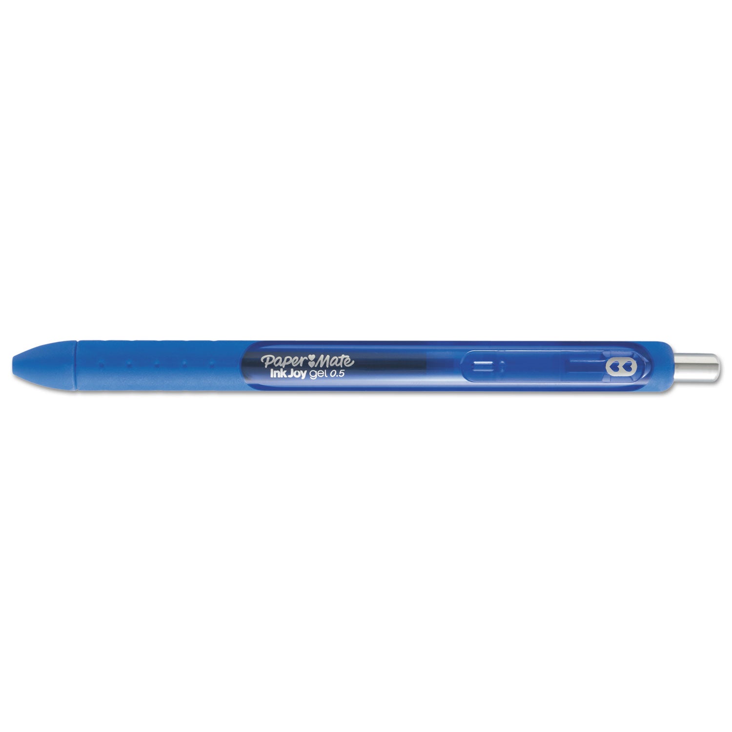 Paper Mate® InkJoy Gel Pen, Retractable, Fine 0.5 mm, Blue Ink, Blue Barrel, Dozen