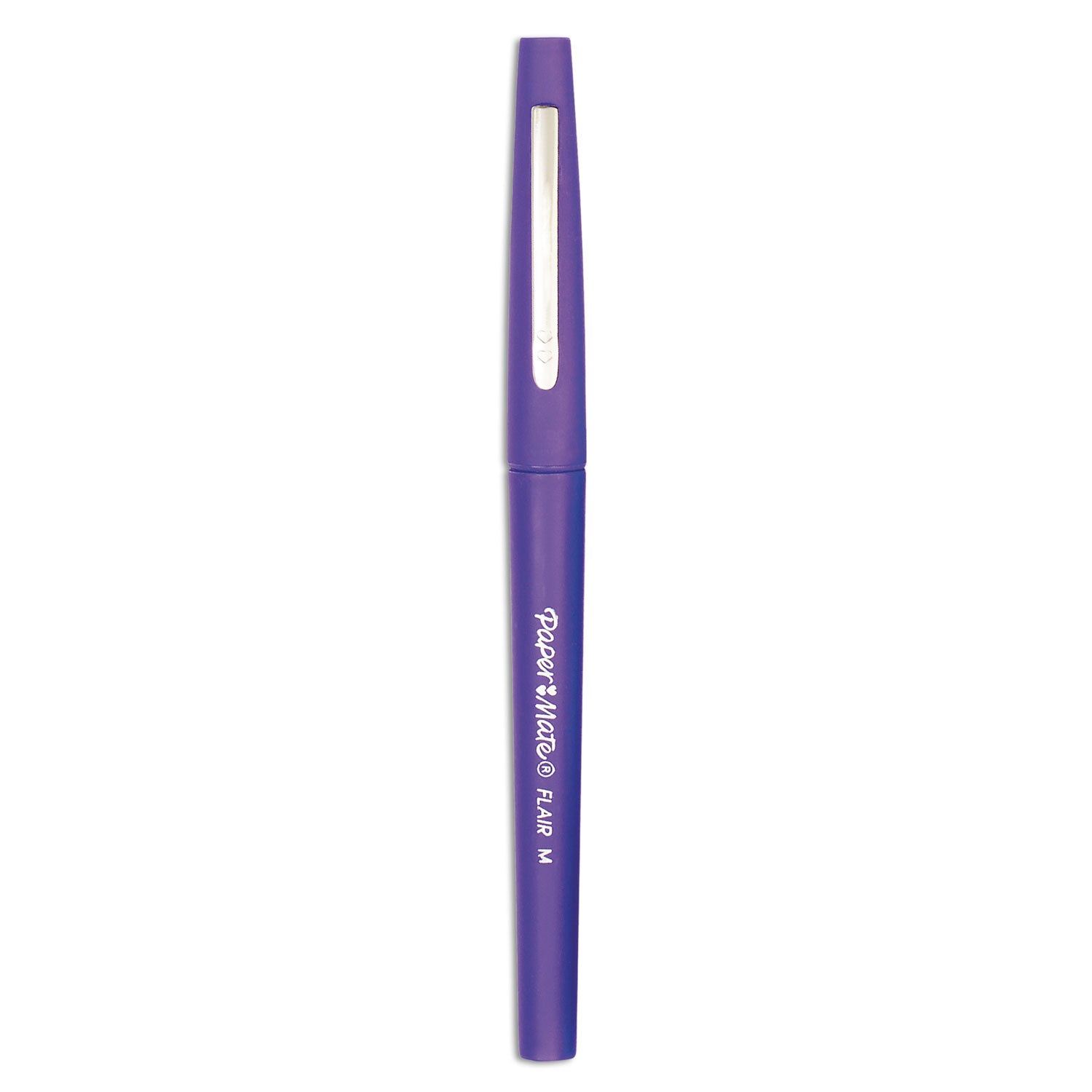 Paper Mate® Point Guard Flair Felt Tip Porous Point Pen, Stick, Medium 0.7 Mm, Purple Ink, Purple Barrel, Dozen