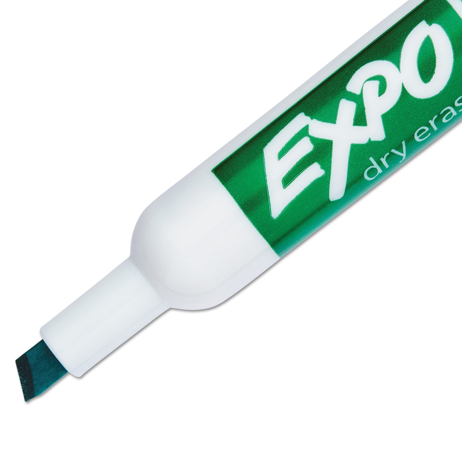 EXPO® Low-Odor Dry-Erase Marker, Broad Chisel Tip, Green, Dozen