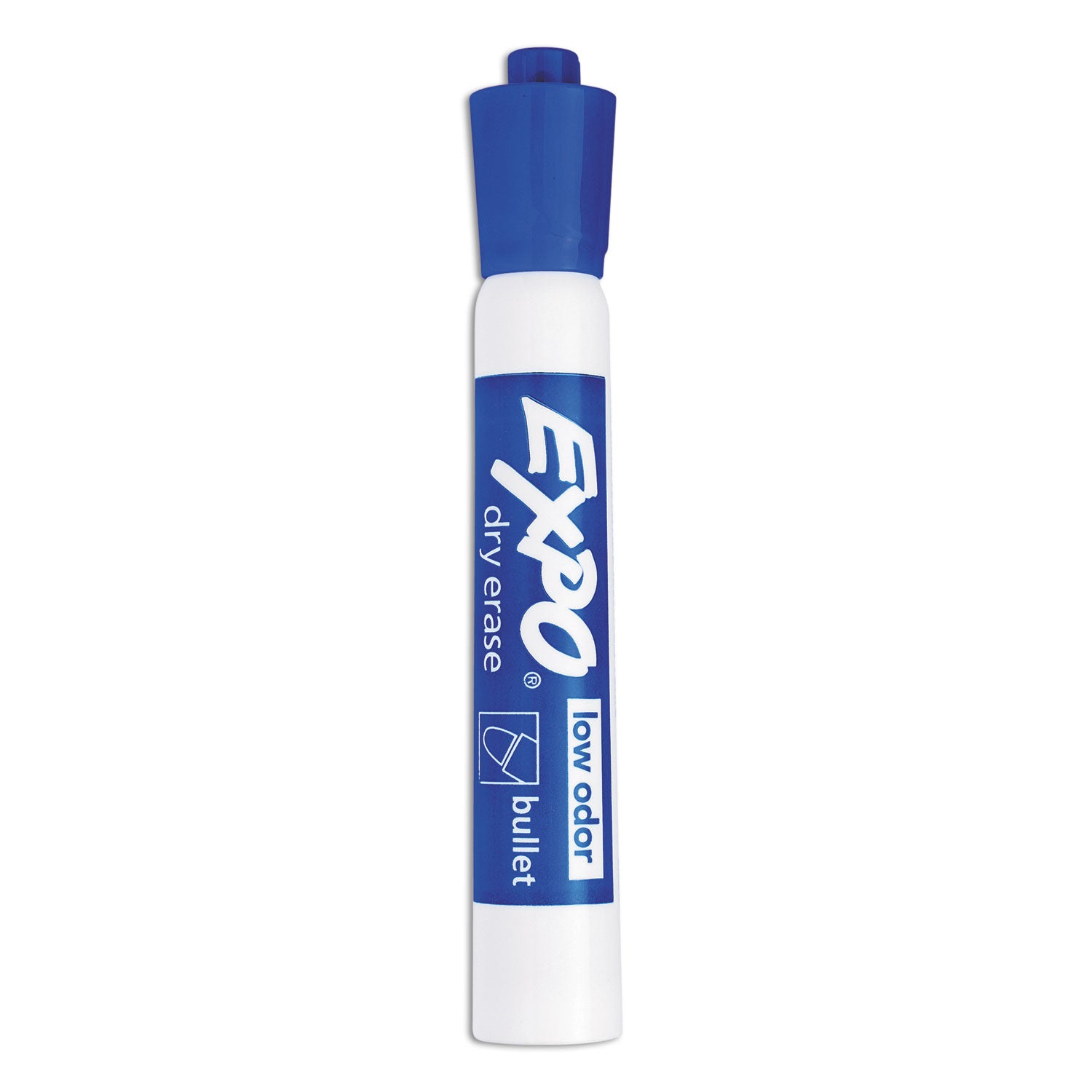EXPO® Low-Odor Dry-Erase Marker, Medium Bullet Tip, Blue, Dozen