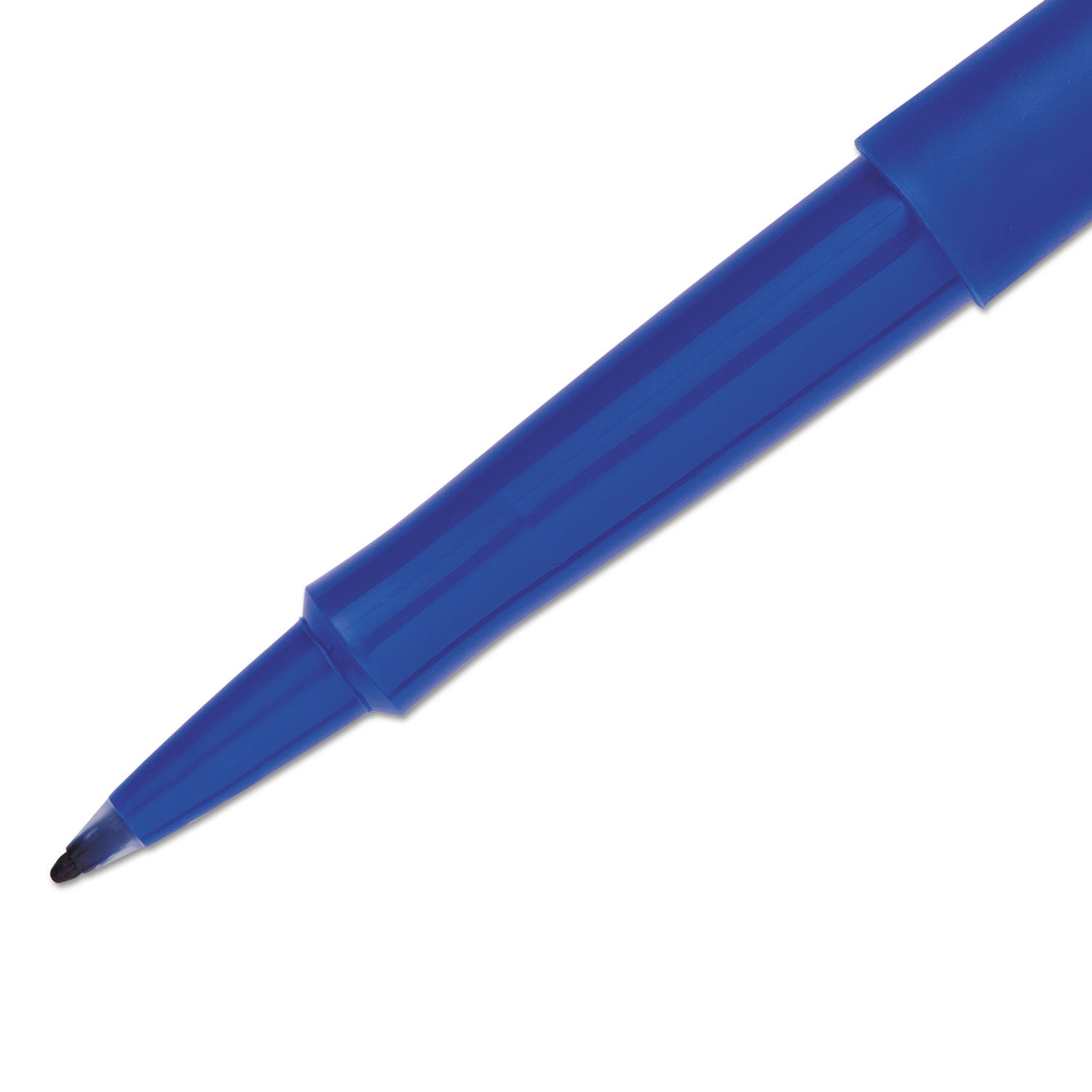Paper Mate® Point Guard Flair Felt Tip Porous Point Pen, Stick, Medium 0.7 Mm, Blue Ink, Blue Barrel, Dozen