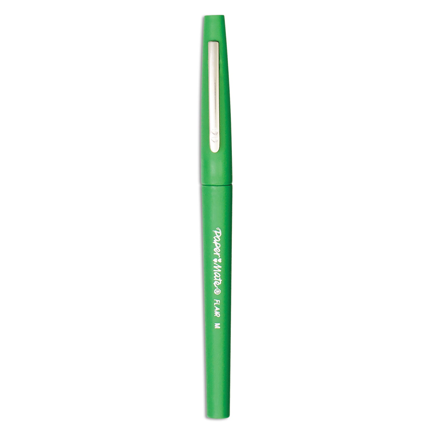 Paper Mate® Point Guard Flair Felt Tip Porous Point Pen, Stick, Medium 0.7 Mm, Green Ink, Green Barrel, Dozen