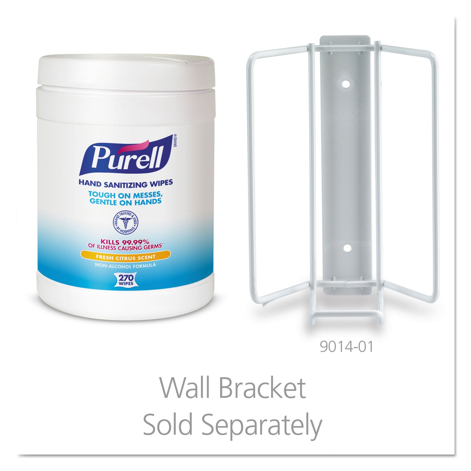PURELL® Sanitizing Hand Wipes, 6.75 x 6, Fresh Citrus, White, 270/Canister, 6 Canisters/Carton