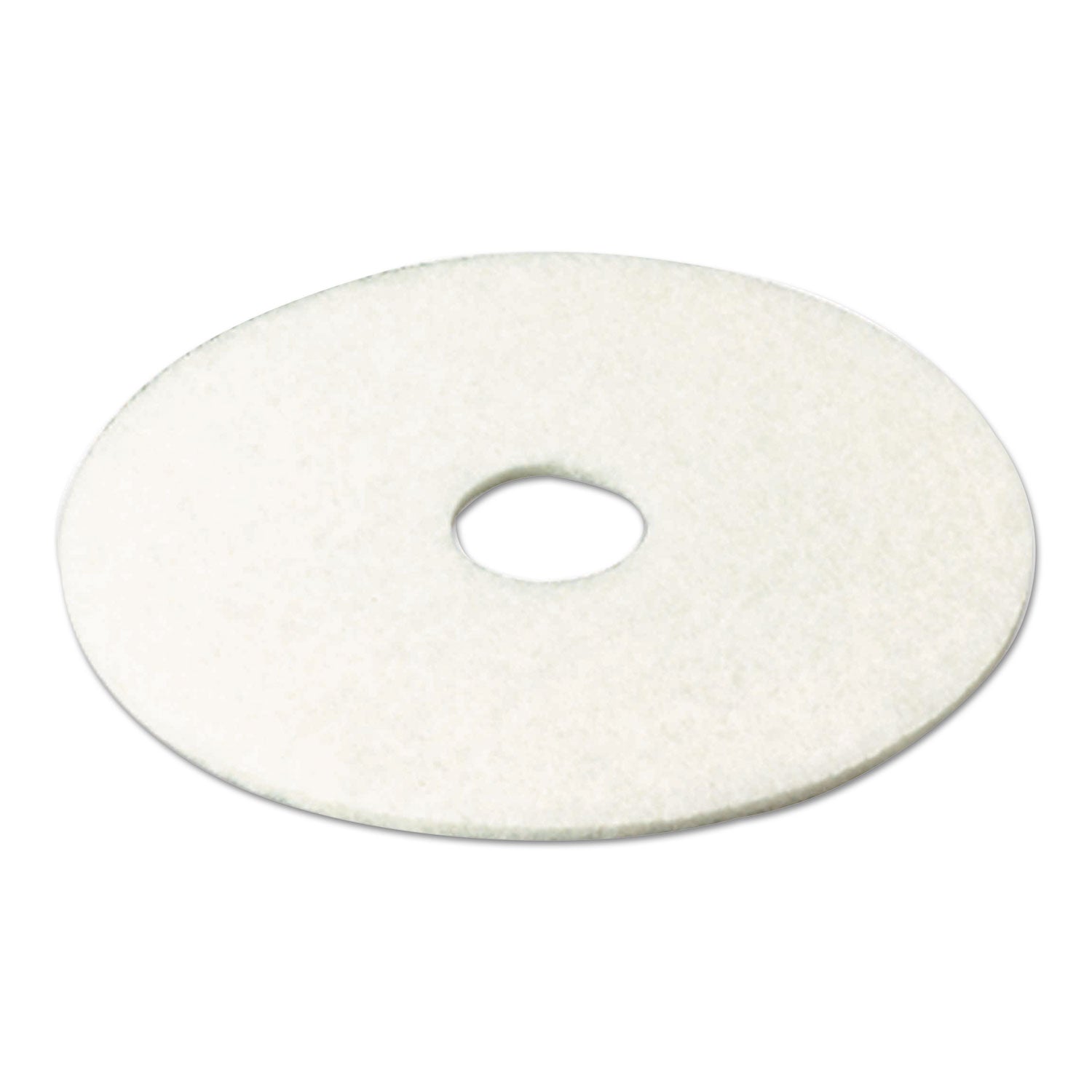 3M™ Low-Speed Super Polishing Floor Pads 4100, 17" Diameter, White, 5/carton