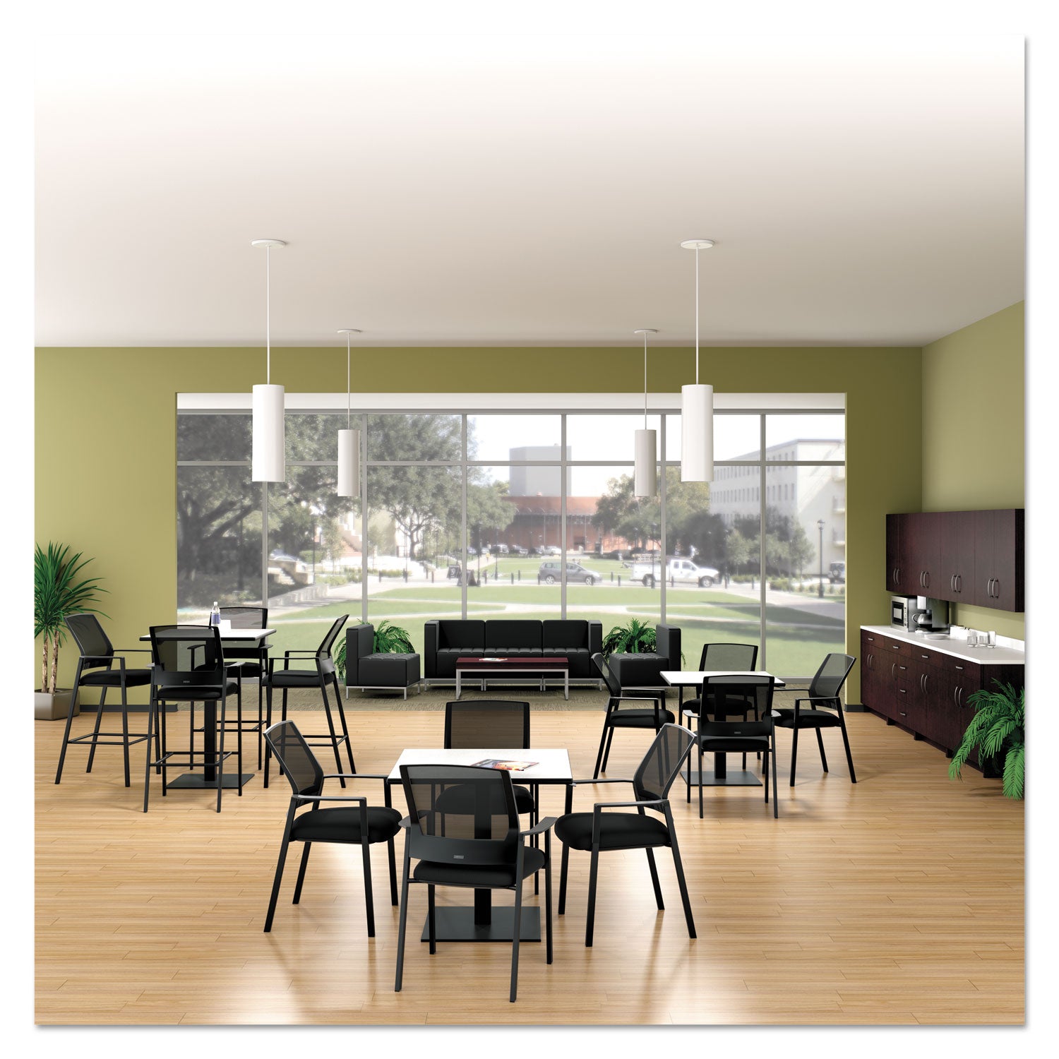 Alera® Alera QUB Series Armless L Sectional, Center Seat, 26.38" x 26.38" x 30.5", Black