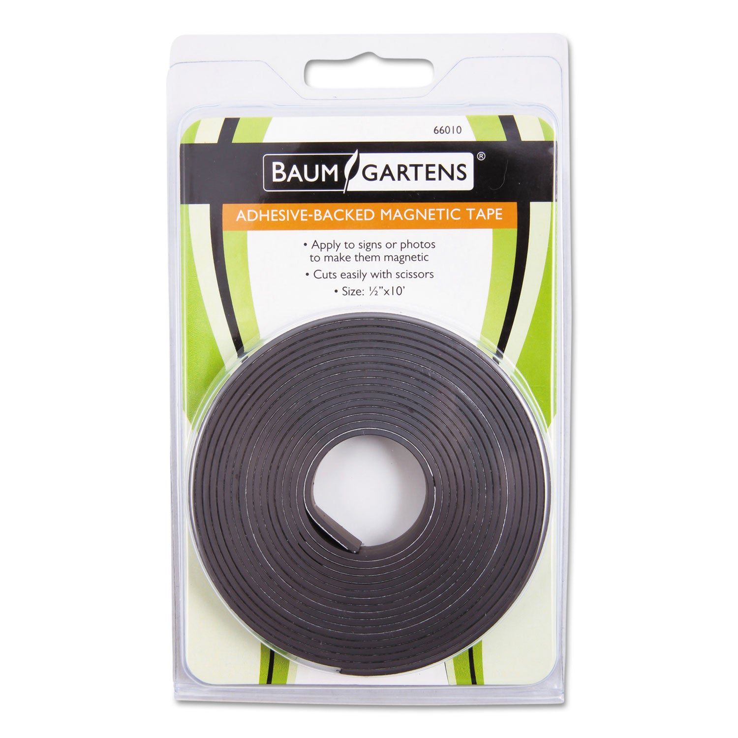 ZEUS® Adhesive-Backed Magnetic Tape, 0.5" x 10 ft, Black