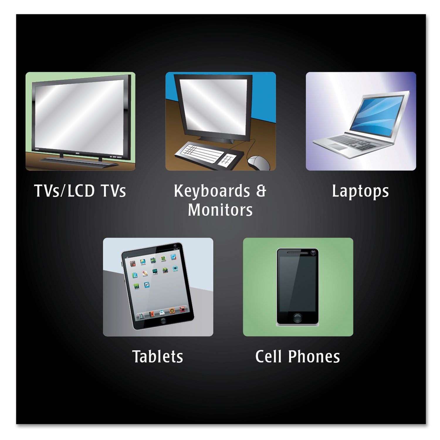 WEIMAN® E-tronic Wipes, 1-Ply, 7 x 8, White, 30/Canister