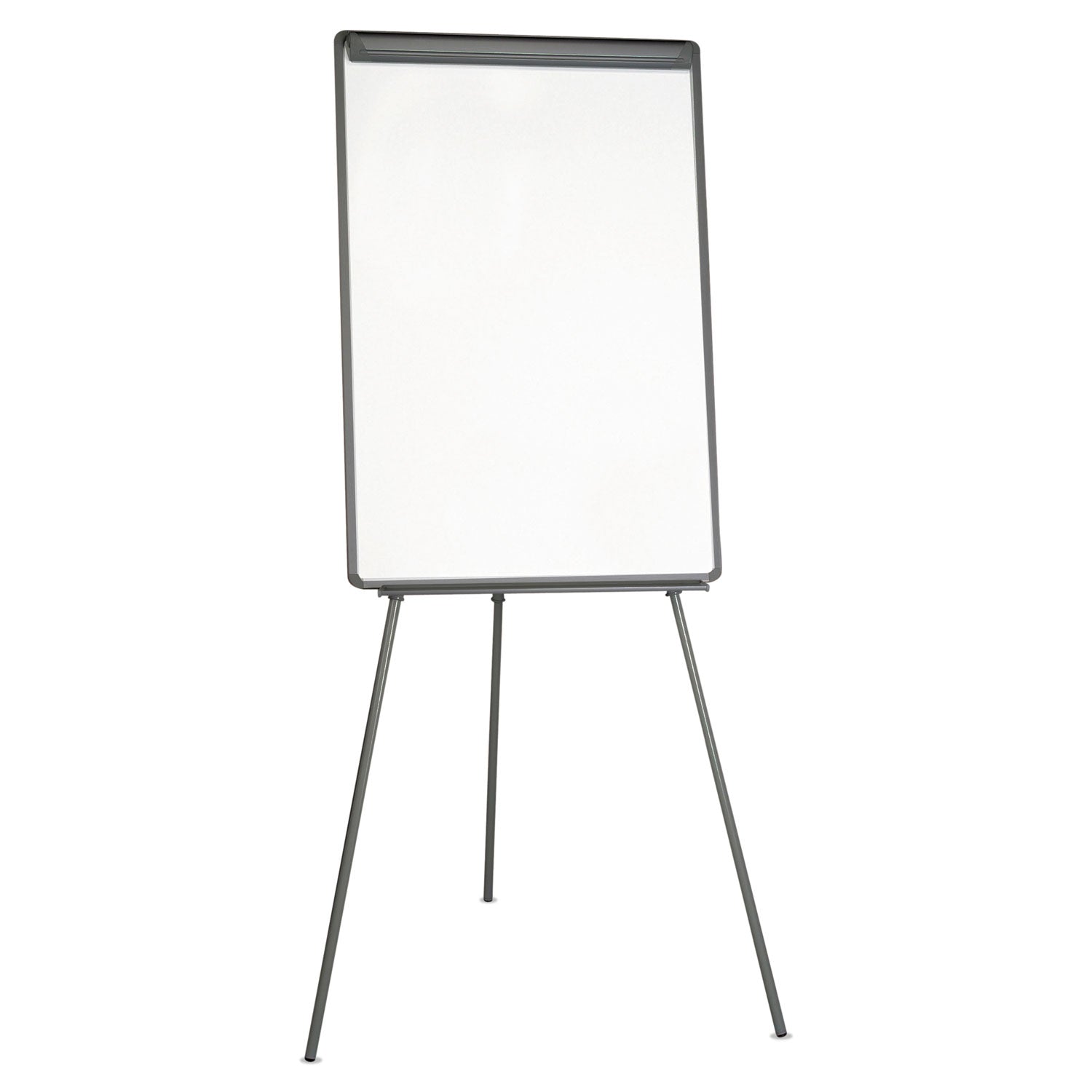 MasterVision® Basic Tripod Melamine Presentation Easel, 22.5" x 42", White Surface, Black Plastic/Steel Frame