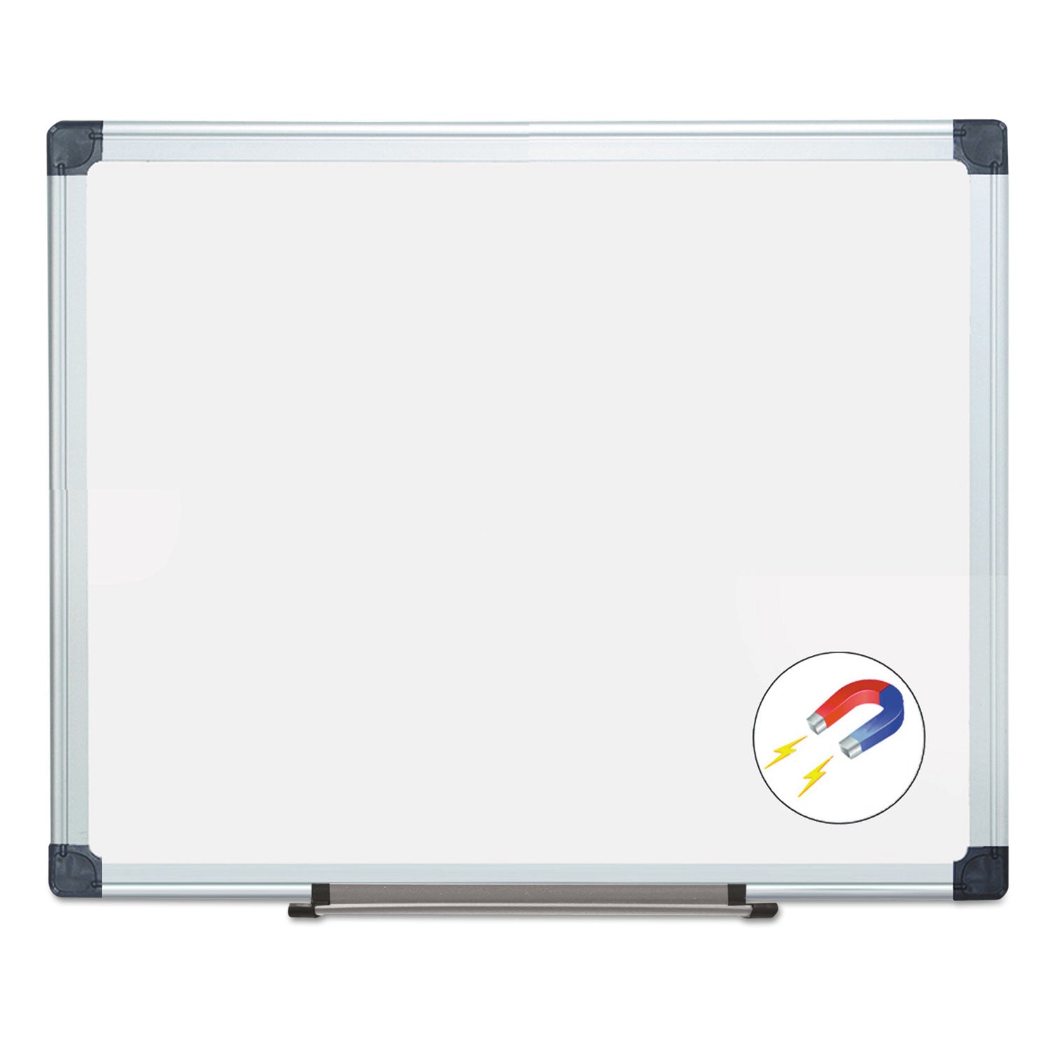 MasterVision® Porcelain Value Dry Erase Board, 24" x 36", White Surface, Satin Aluminum Frame