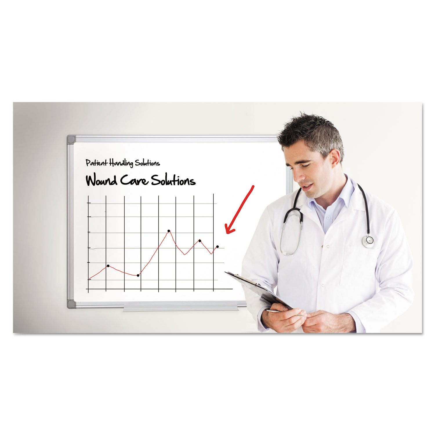 MasterVision® Earth Silver Easy Clean Magnetic Dry Erase Boards, 36" x 24", White Surface, Satin Aluminum Frame