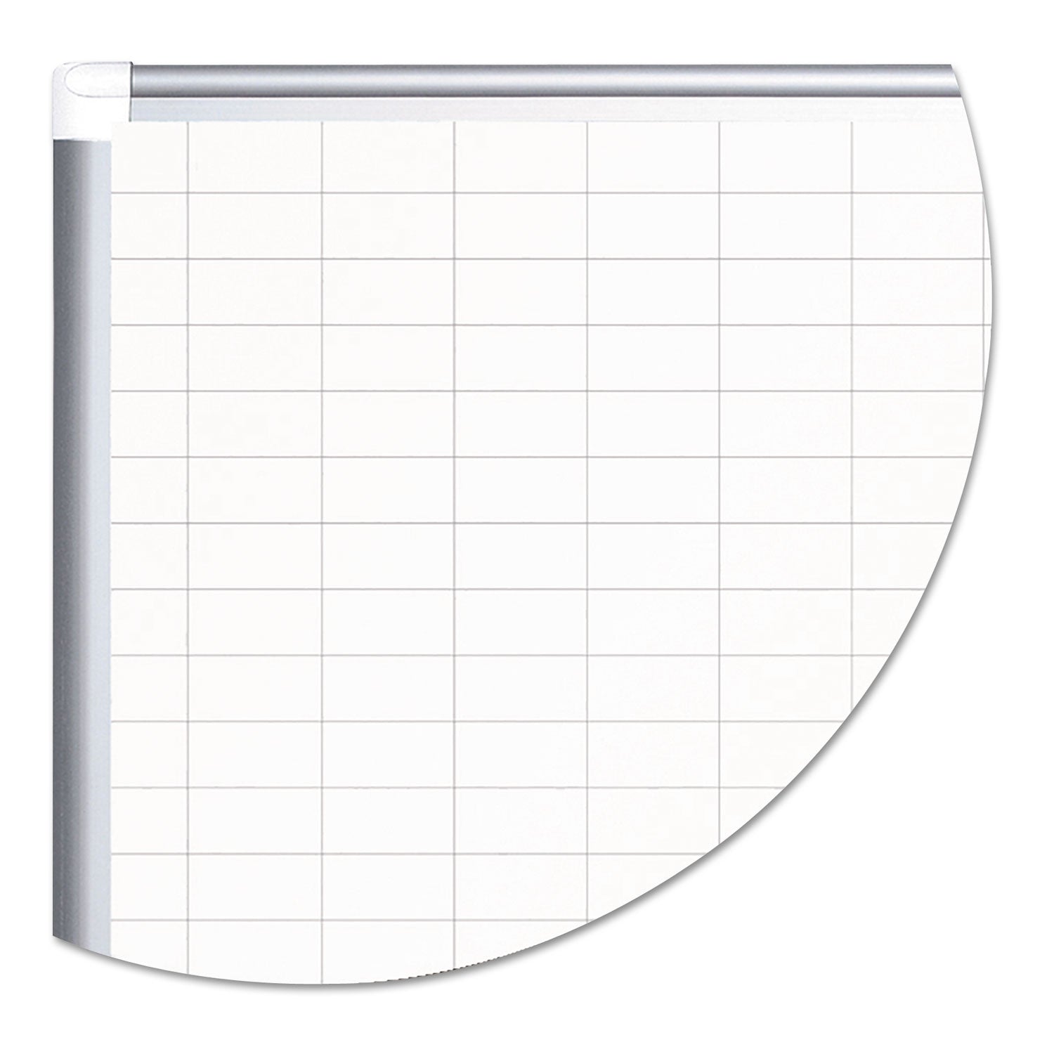 MasterVision® Gridded Magnetic Porcelain Dry Erase Project Planning Board, 1" x 2" Cells, 72" x 48", White Surface, Satin Aluminum Frame