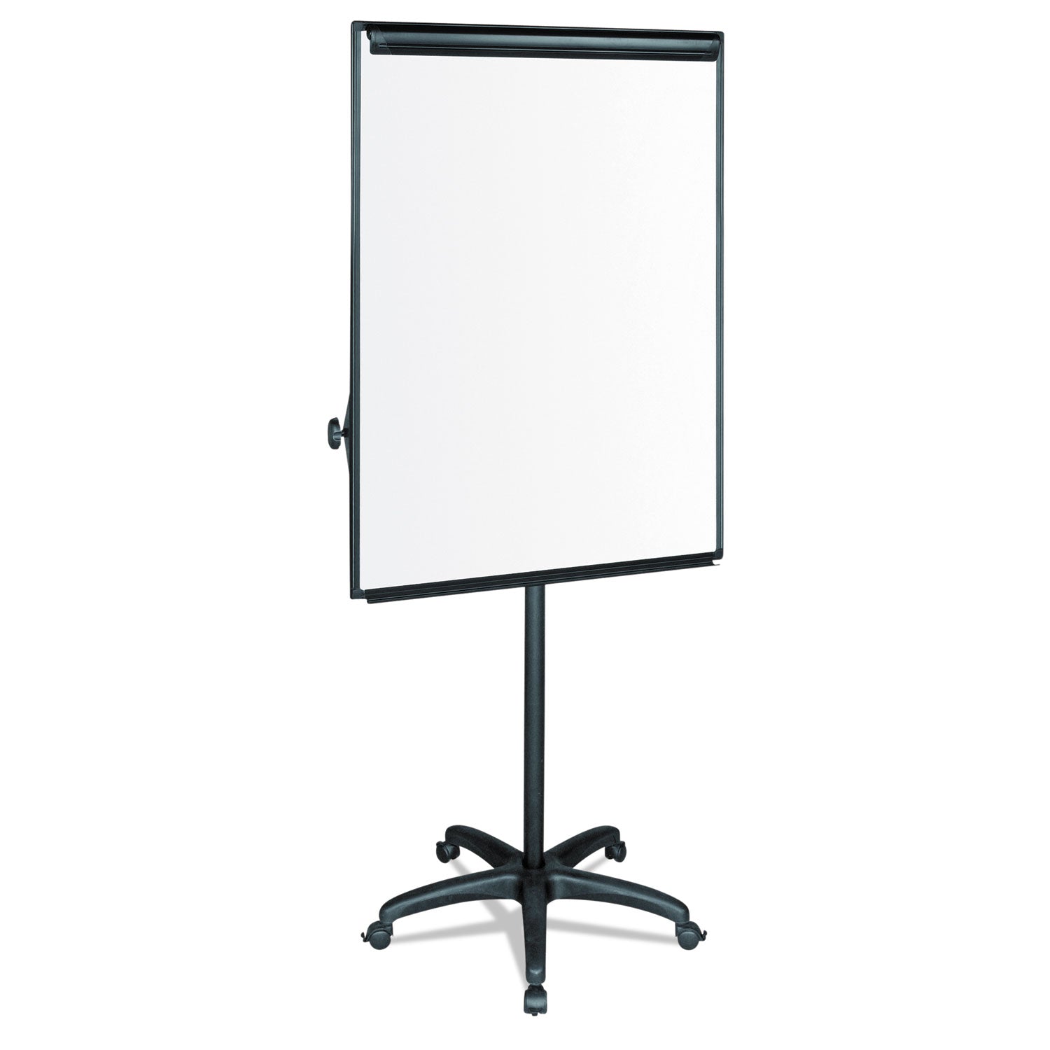 MasterVision® Silver Easy Clean Dry Erase Mobile Presentation Easel, 27.5" x 39", White Surface, Black Aluminum/Steel Frame